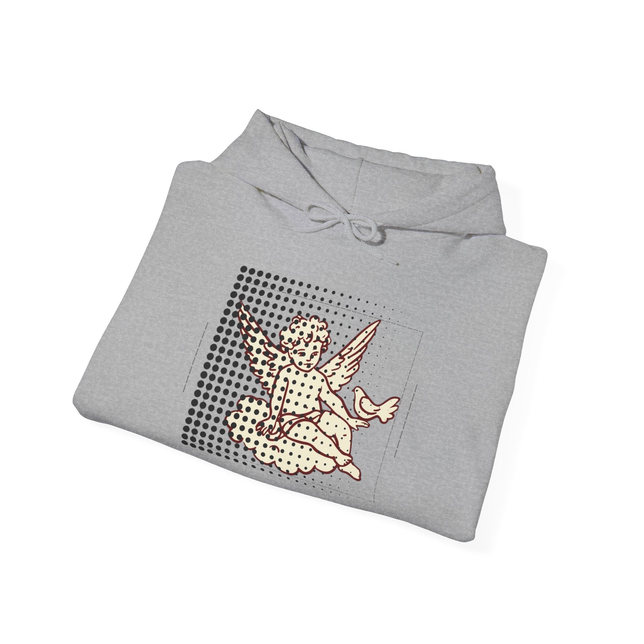 Cherub Dot Art Hoodie — Vintage Angel Graphic Pullover