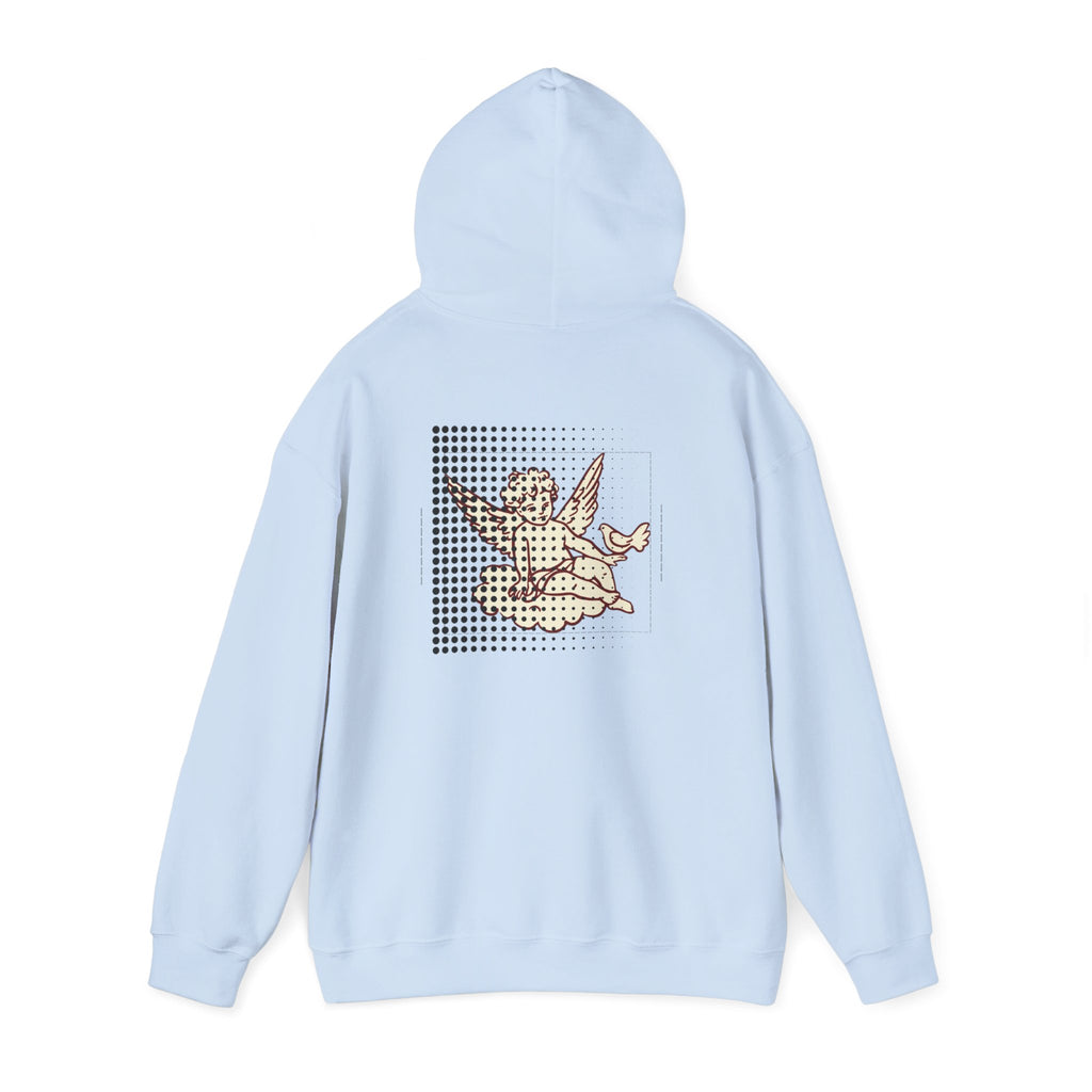 Cherub Dot Art Hoodie — Vintage Angel Graphic Pullover