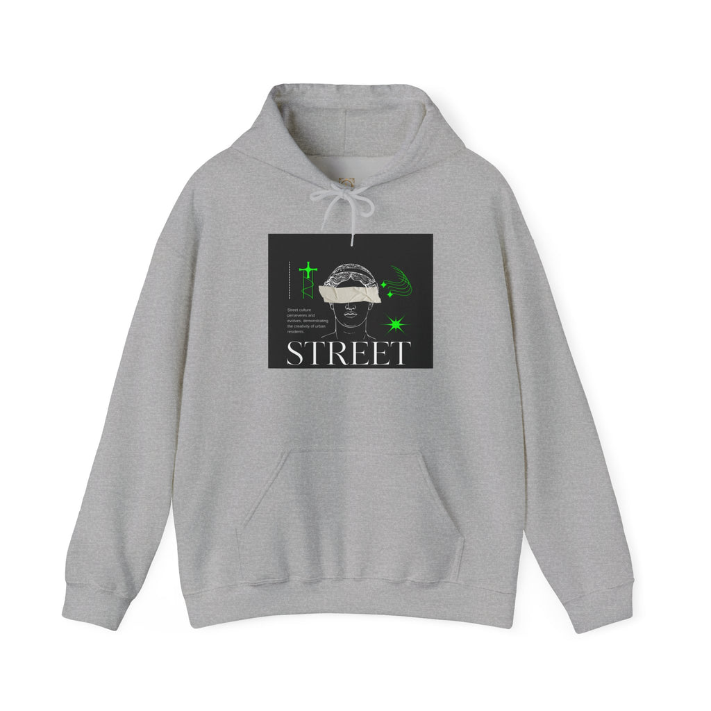 Street Culture Hoodie — Neon Green Graphic Urban Skull Sweatshirt