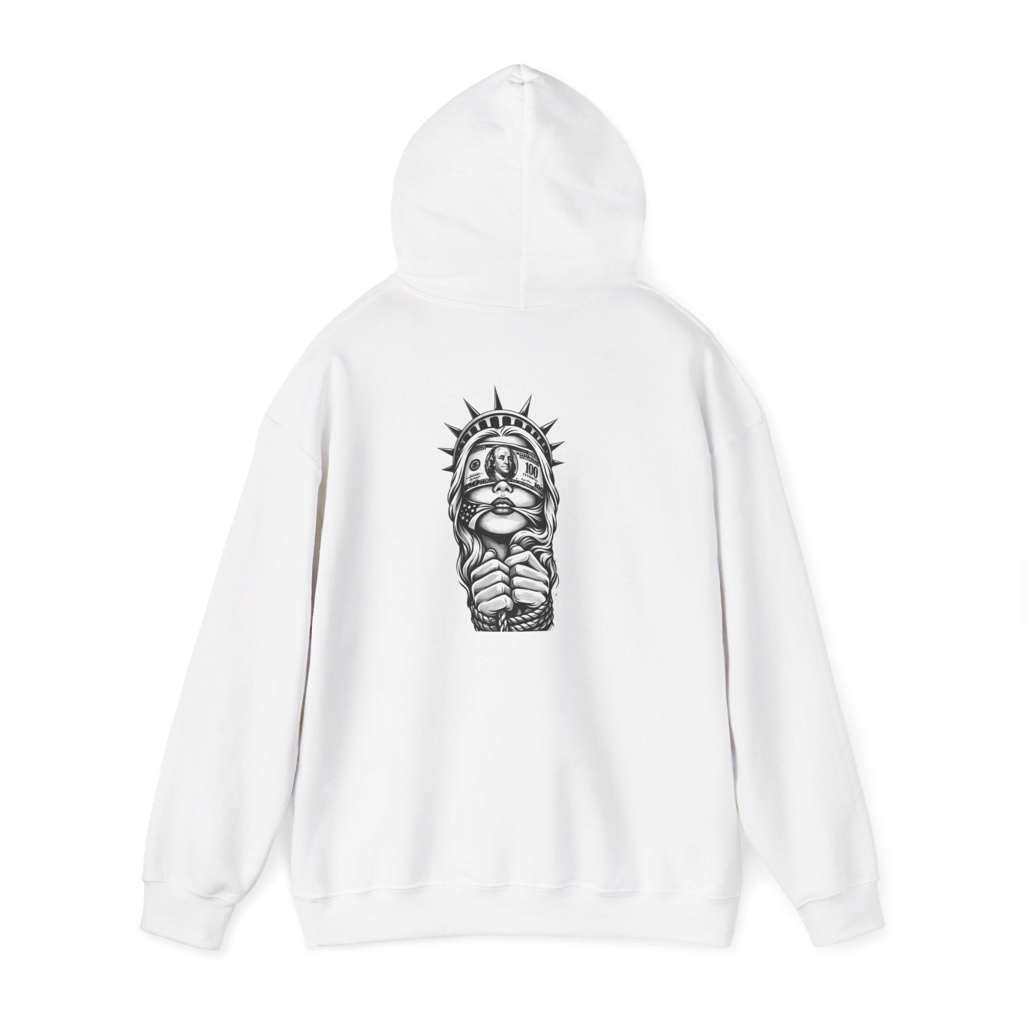 Statue of Liberty Prayer Hands Hoodie — Gothic Liberty Graphic Sweatshirt