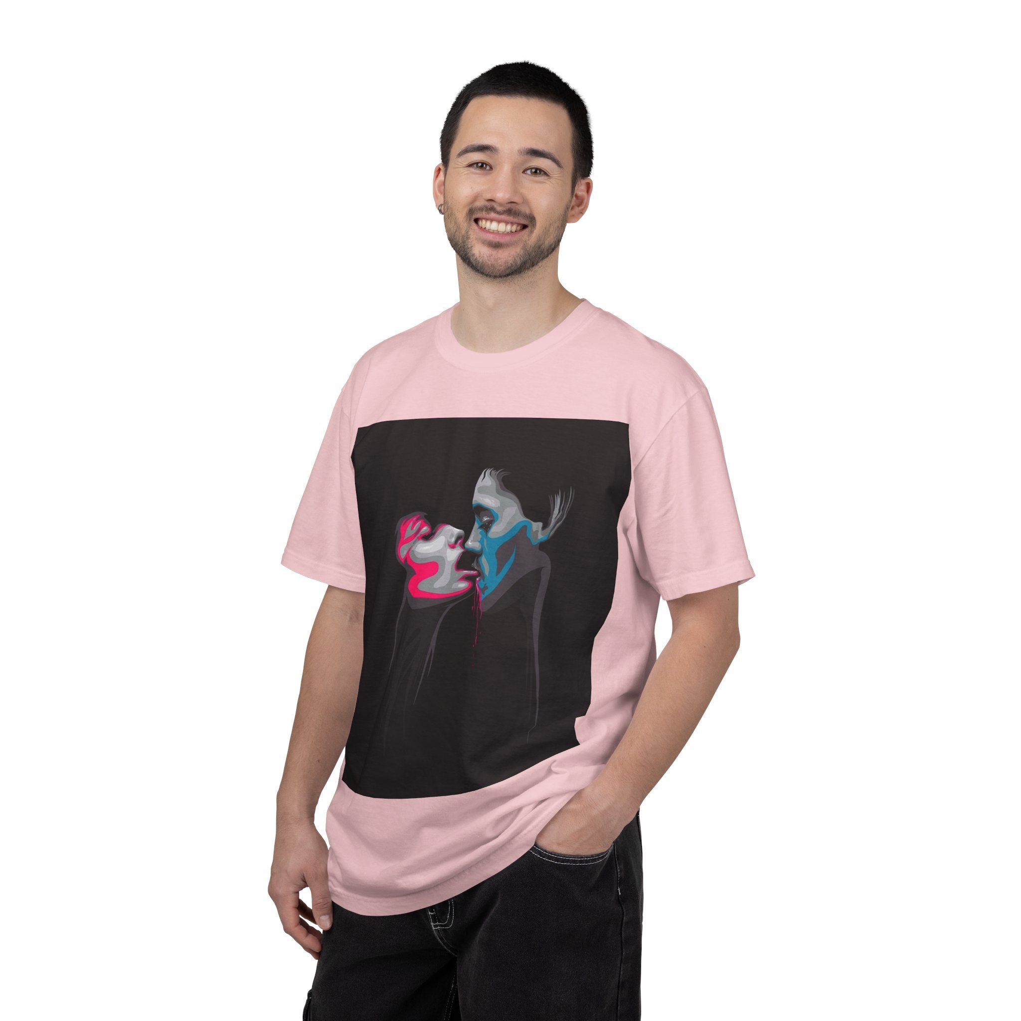 Abstract Neon Kiss T-Shirt — 'Legaciess' Back Logo Graphic Tee
