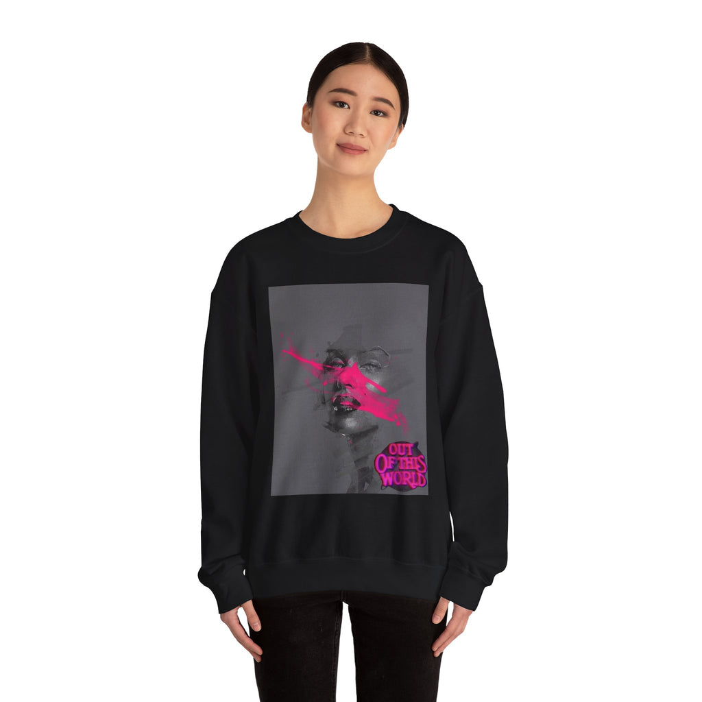 Graphic Sweatshirt — 'Out of This World' Neon Portrait Crewneck