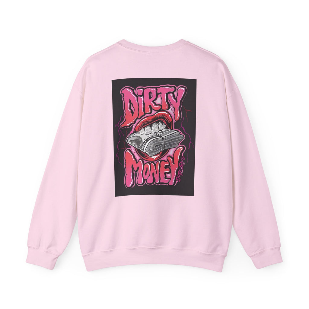 Dirty Money Crewneck Sweatshirt – Retro Graphic Money & Lips Design
