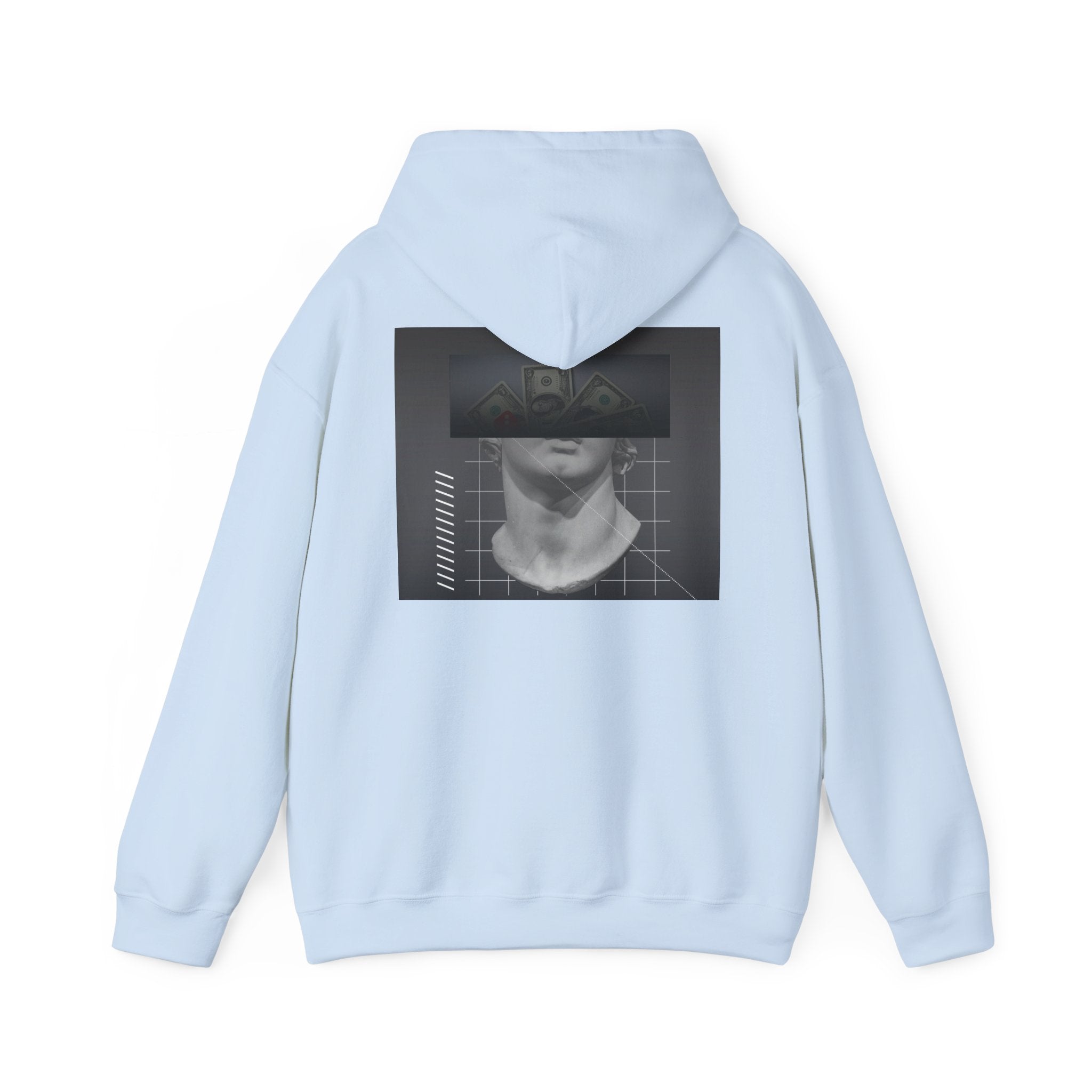 Graphic Hoodie — Black & White Glitch Portrait Hoodie