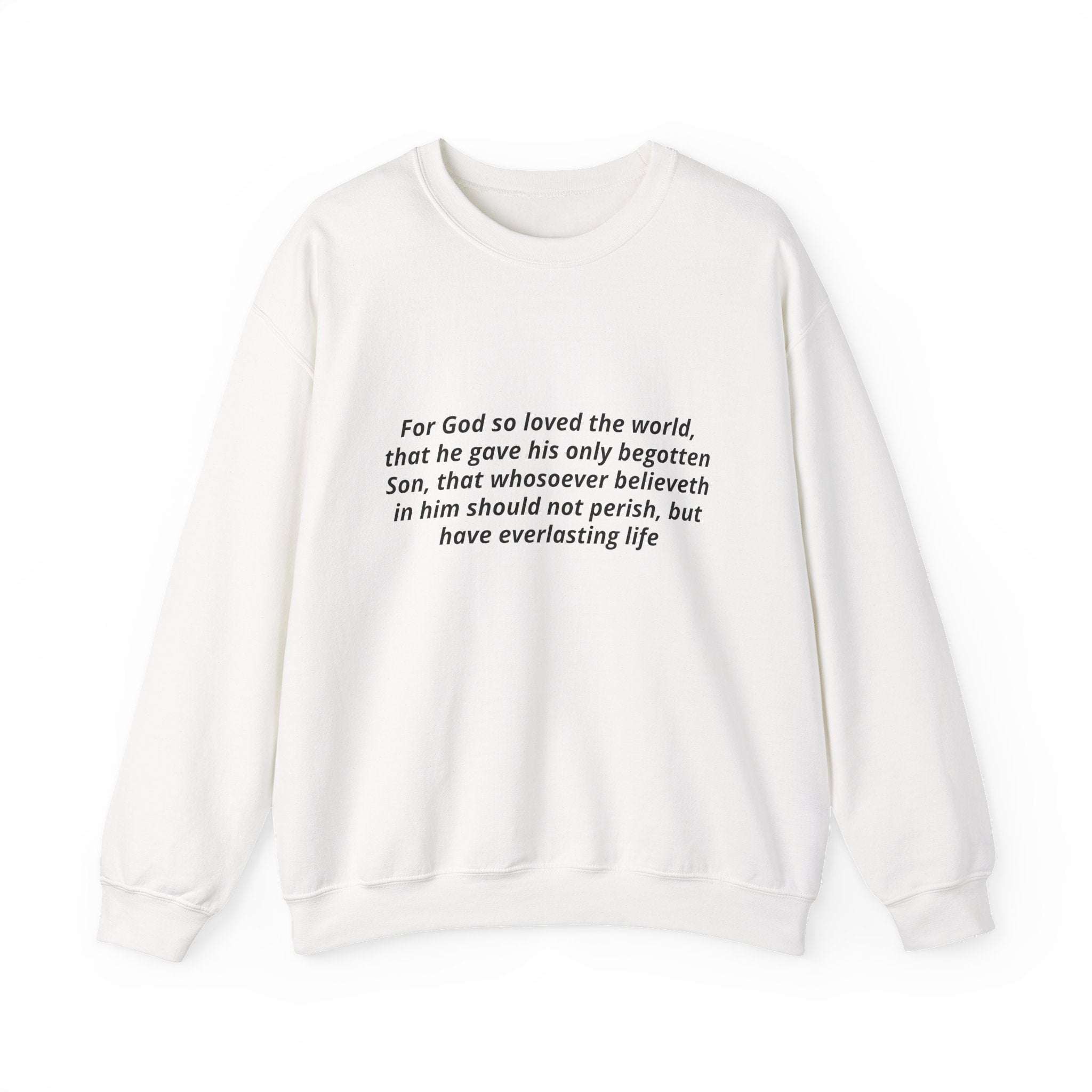 Christian Crewneck Sweatshirt – John 3:16 Scripture Design "Prophecy Child"