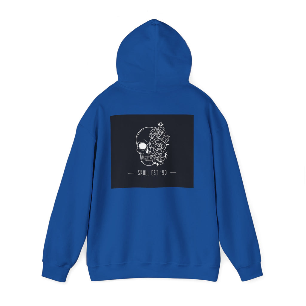 Skull & Roses Hoodie — 'Skull Est 199' Gothic Graphic Pullover