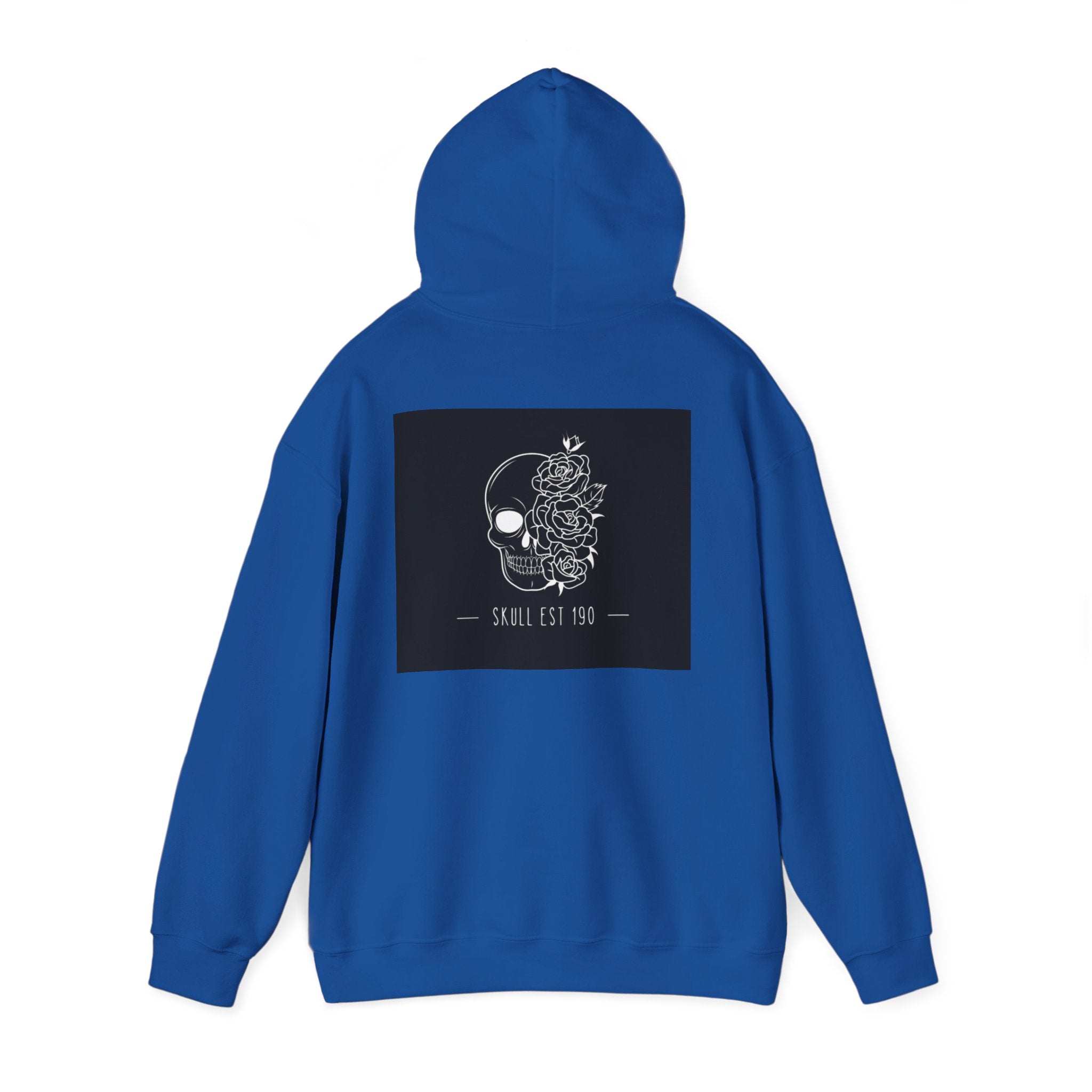 Skull & Roses Hoodie — 'Skull Est 199' Gothic Graphic Pullover