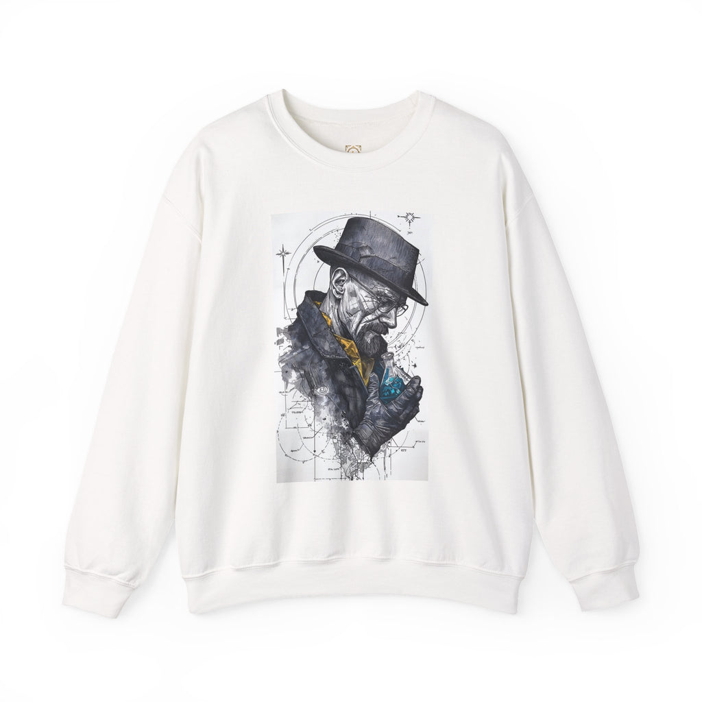 Crewneck Sweatshirt — Heisenberg Portrait with Blue Crystal Art