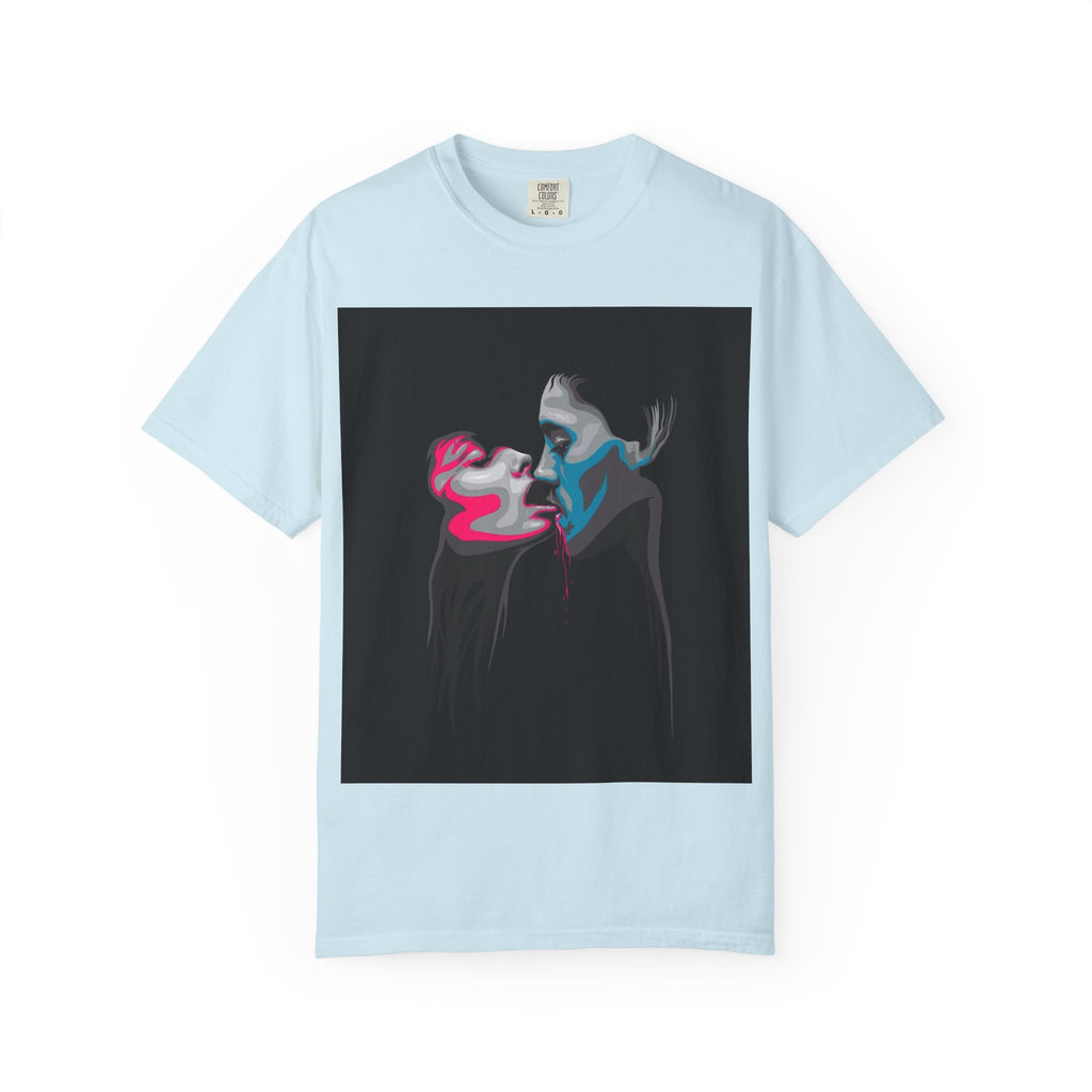 Abstract Neon Kiss T-Shirt — 'Legaciess' Back Logo Graphic Tee