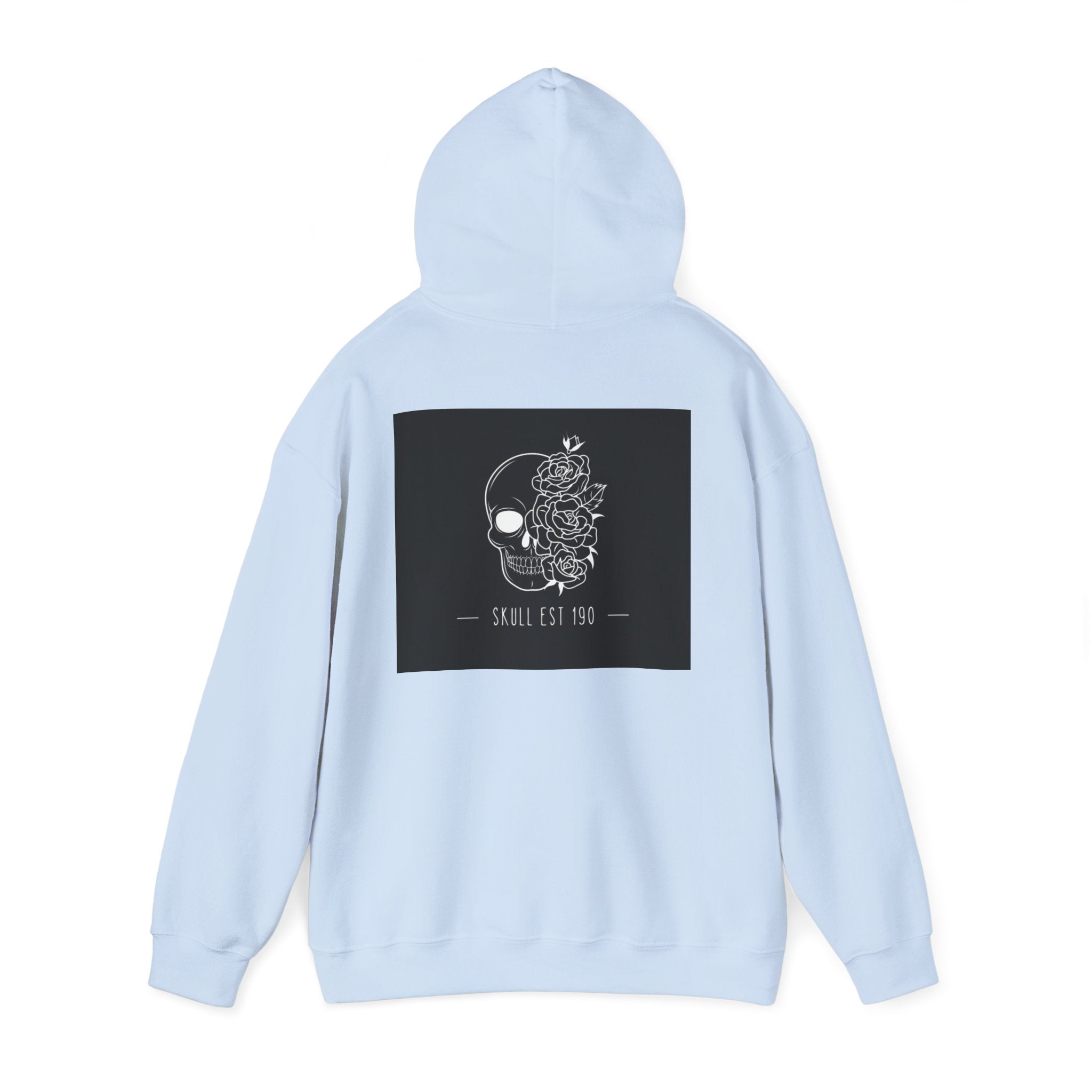 Skull & Roses Hoodie — 'Skull Est 199' Gothic Graphic Pullover
