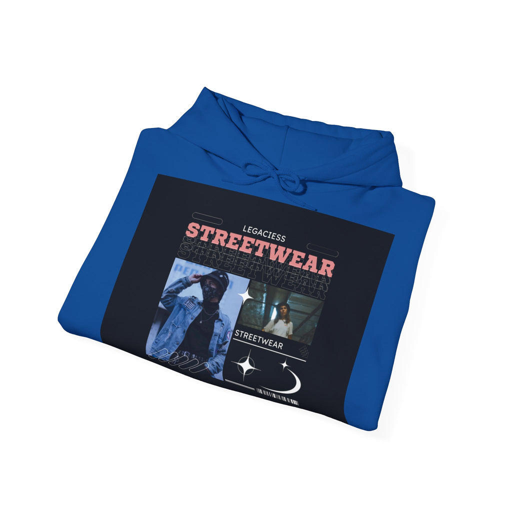 Streetwear Collage Hoodie — Retro Urban Graphic Sweatshirt