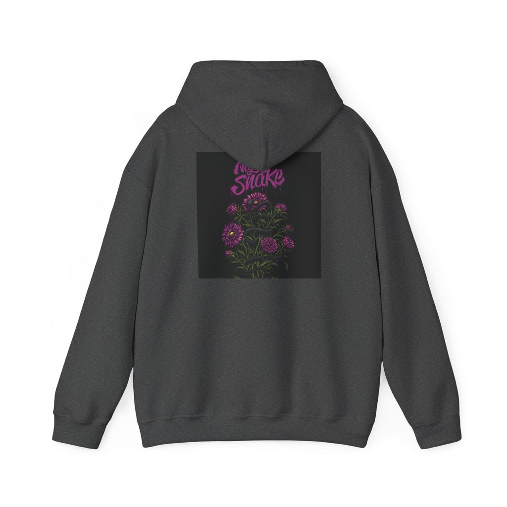 Floral Snake Hoodie — Dark Rose Garden Graphic Sweatshirt