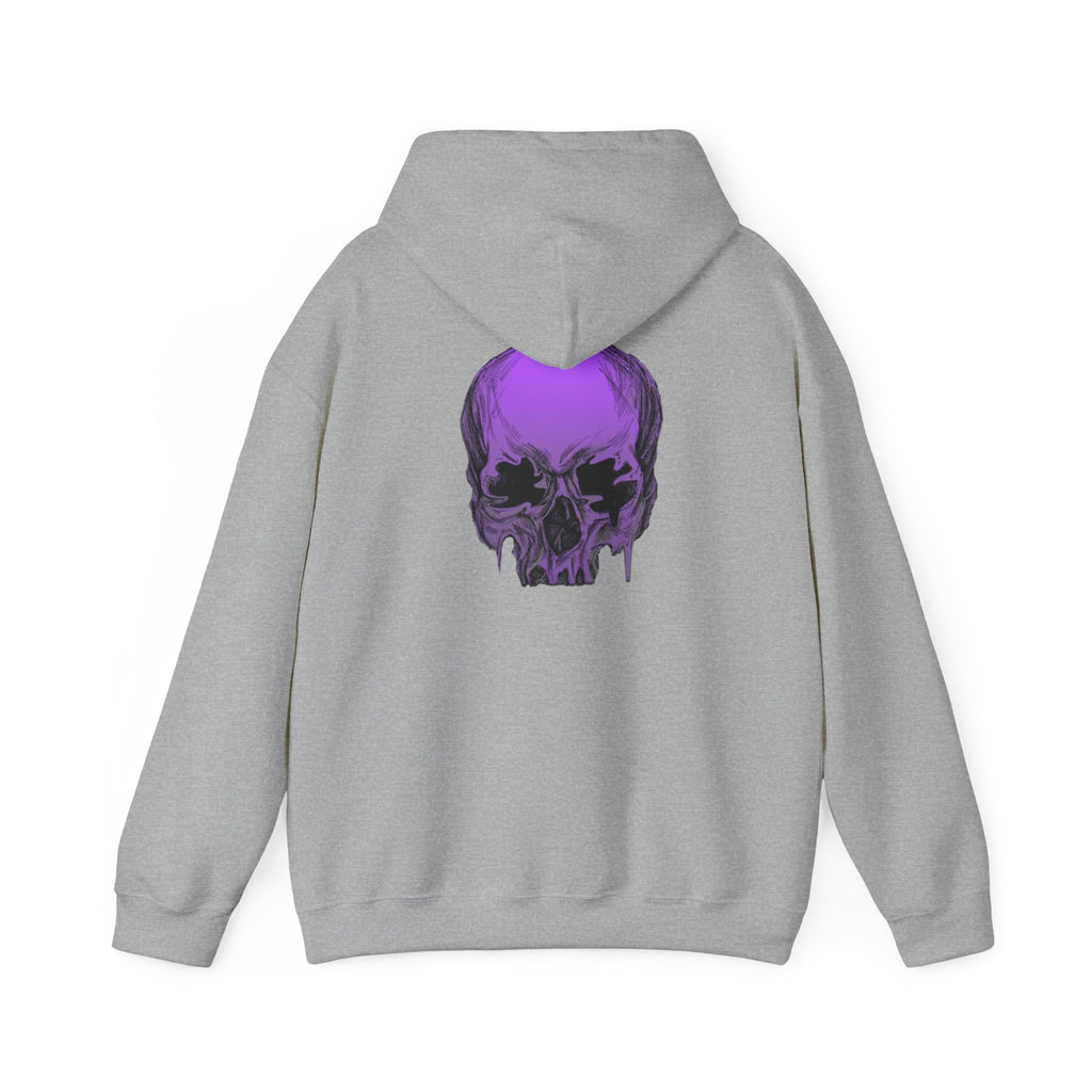Purple Drip Skull Hoodie — Gothic Streetwear Pullover