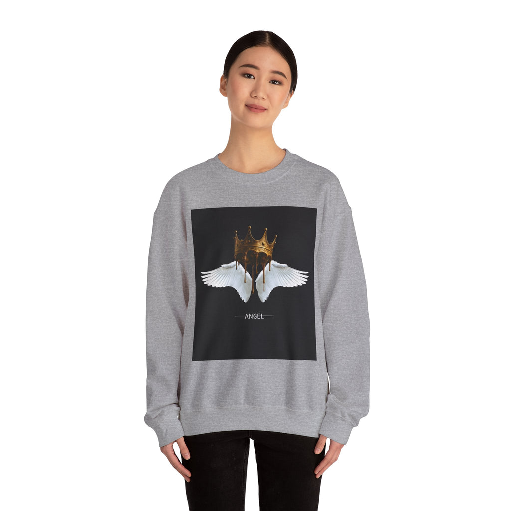 Angel Wings & Dripping Crown Crewneck Sweatshirt