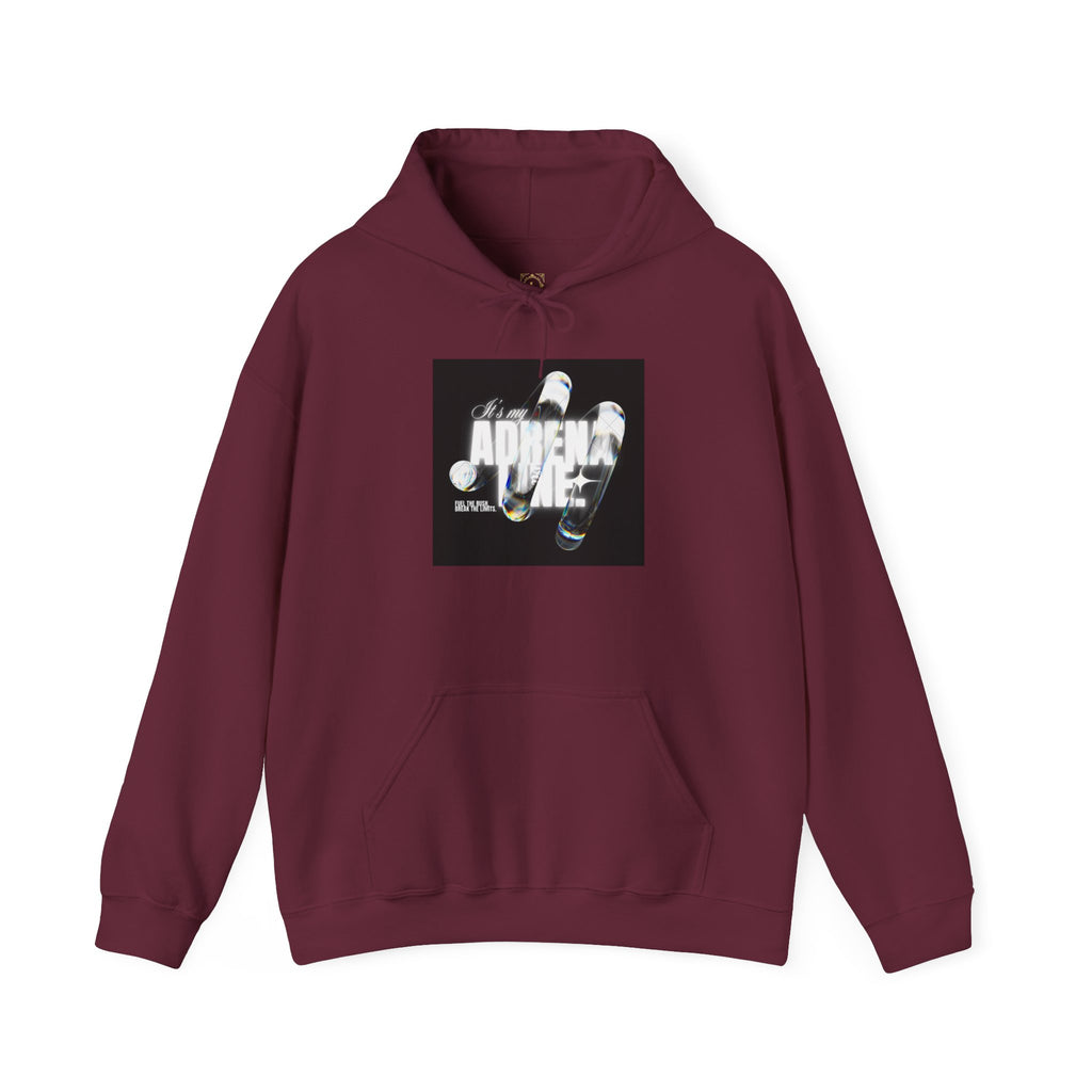 Bubble Text 'Adrenaline' Graphic Hoodie — Urban Streetwear Pullover
