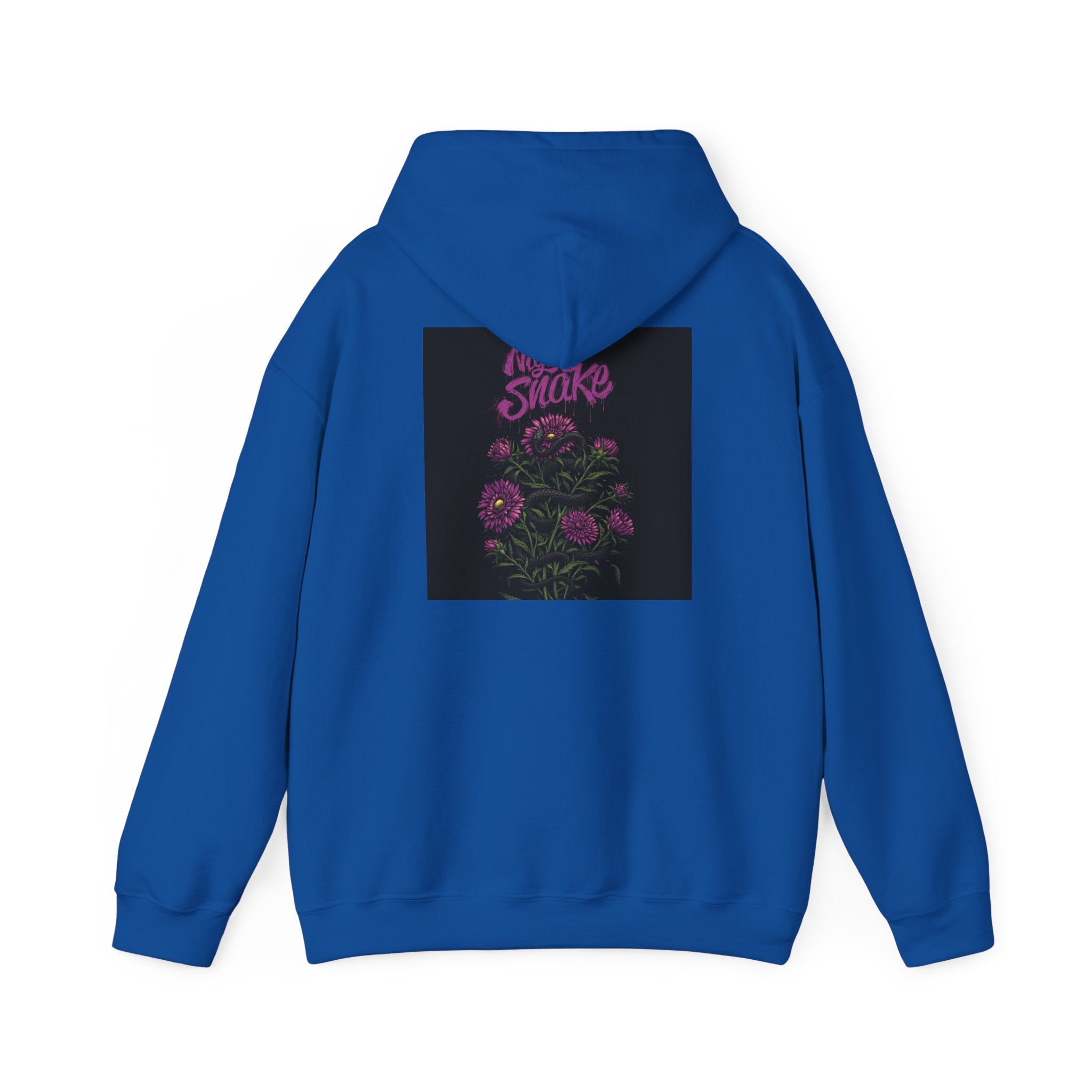 Floral Snake Hoodie — Dark Rose Garden Graphic Sweatshirt