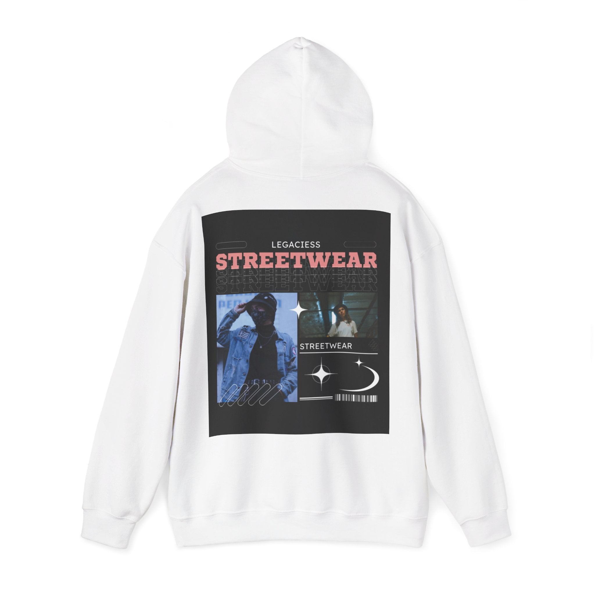 Streetwear Collage Hoodie — Retro Urban Graphic Sweatshirt