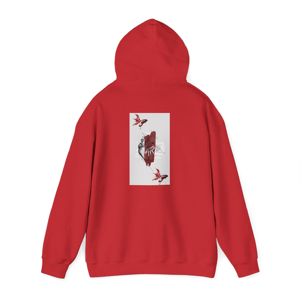 Hoodie — Romantic Red Rose & Butterflies Graphic Hoodie