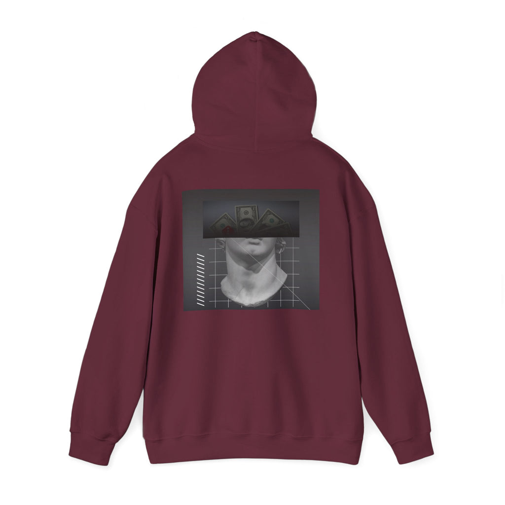 Graphic Hoodie — Black & White Glitch Portrait Hoodie