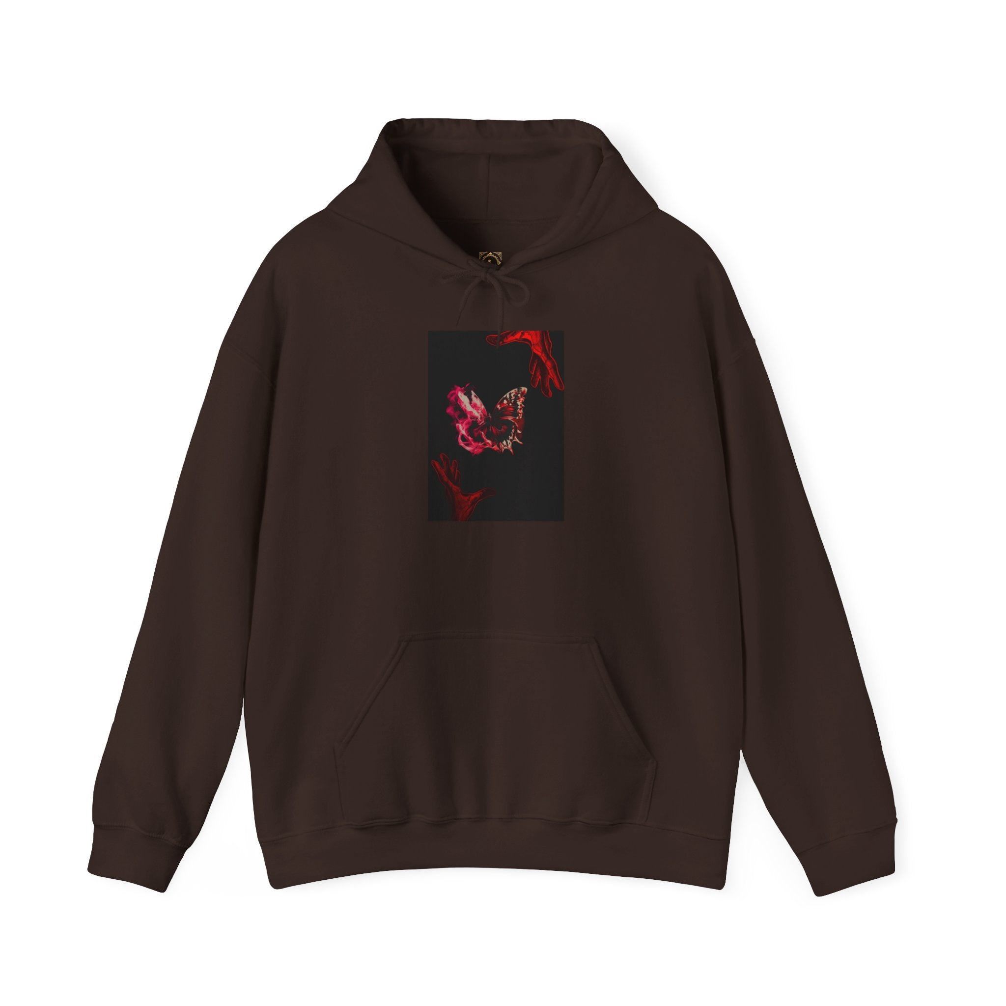 Floral Smoke Hoodie — Dark Red Rose Graphic Hooded Sweatshirt