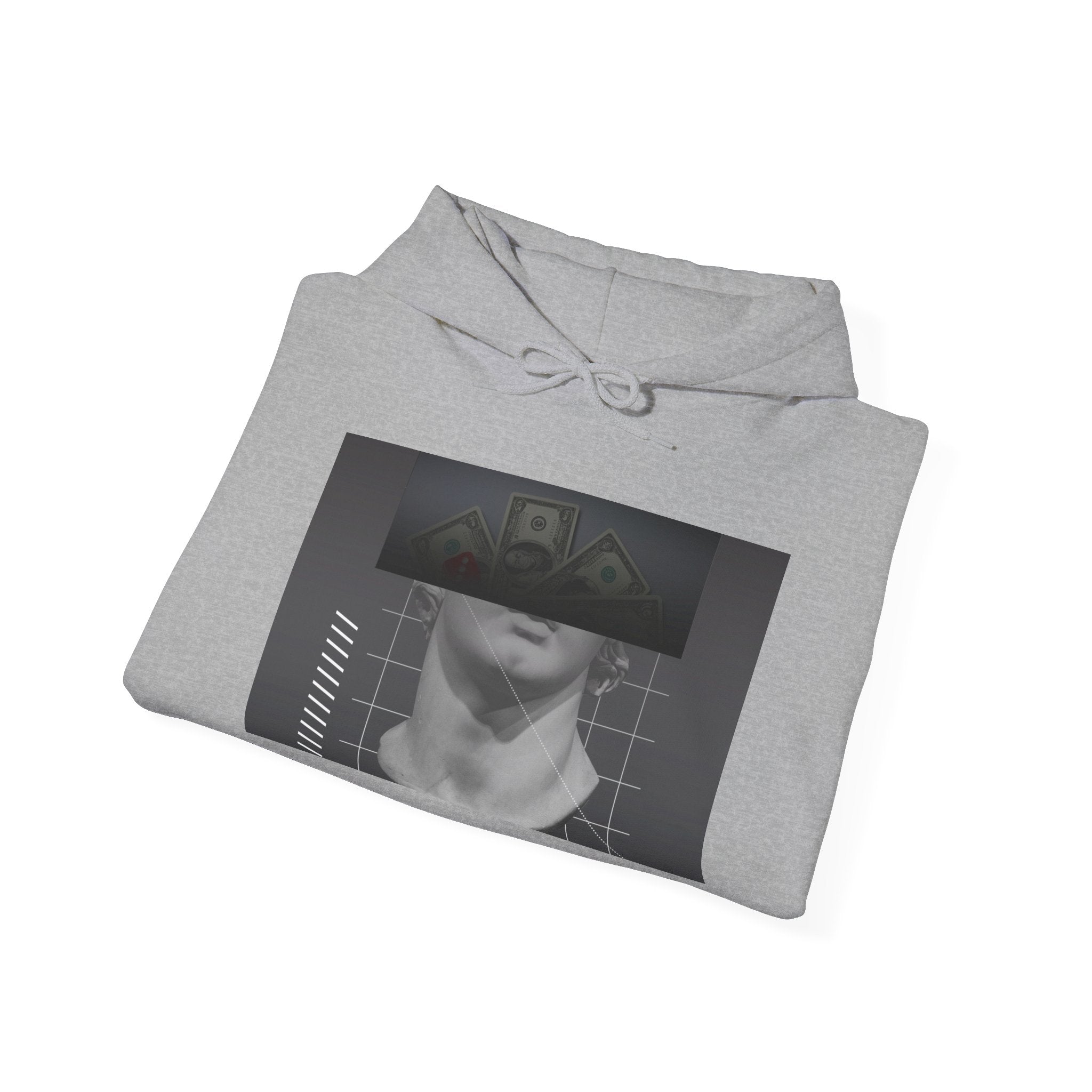 Graphic Hoodie — Black & White Glitch Portrait Hoodie