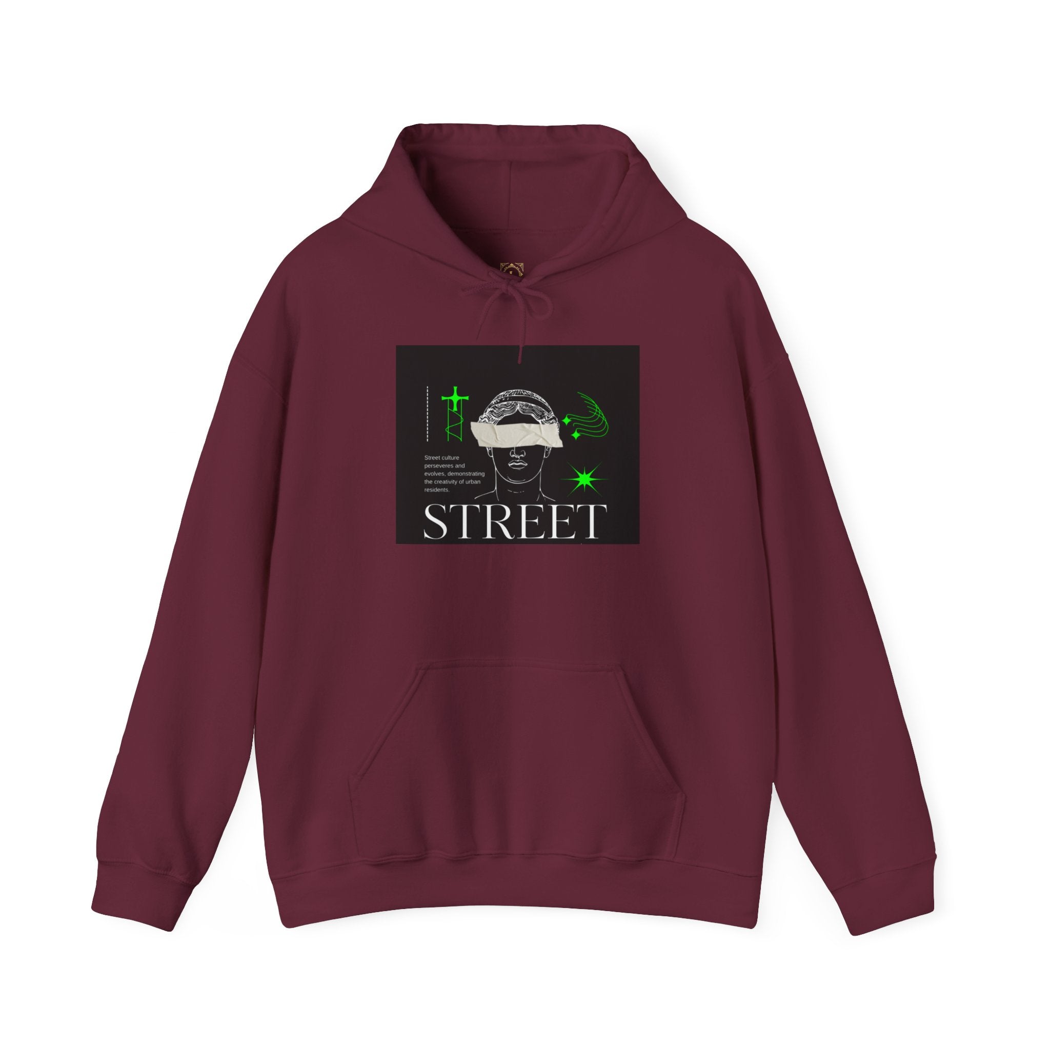 Street Culture Hoodie — Neon Green Graphic Urban Skull Sweatshirt