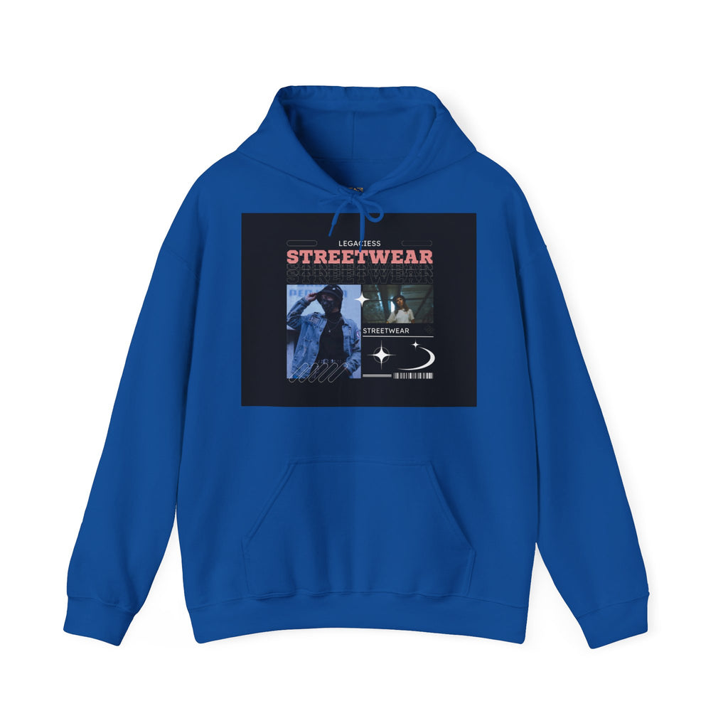 Streetwear Collage Hoodie — Retro Urban Graphic Sweatshirt