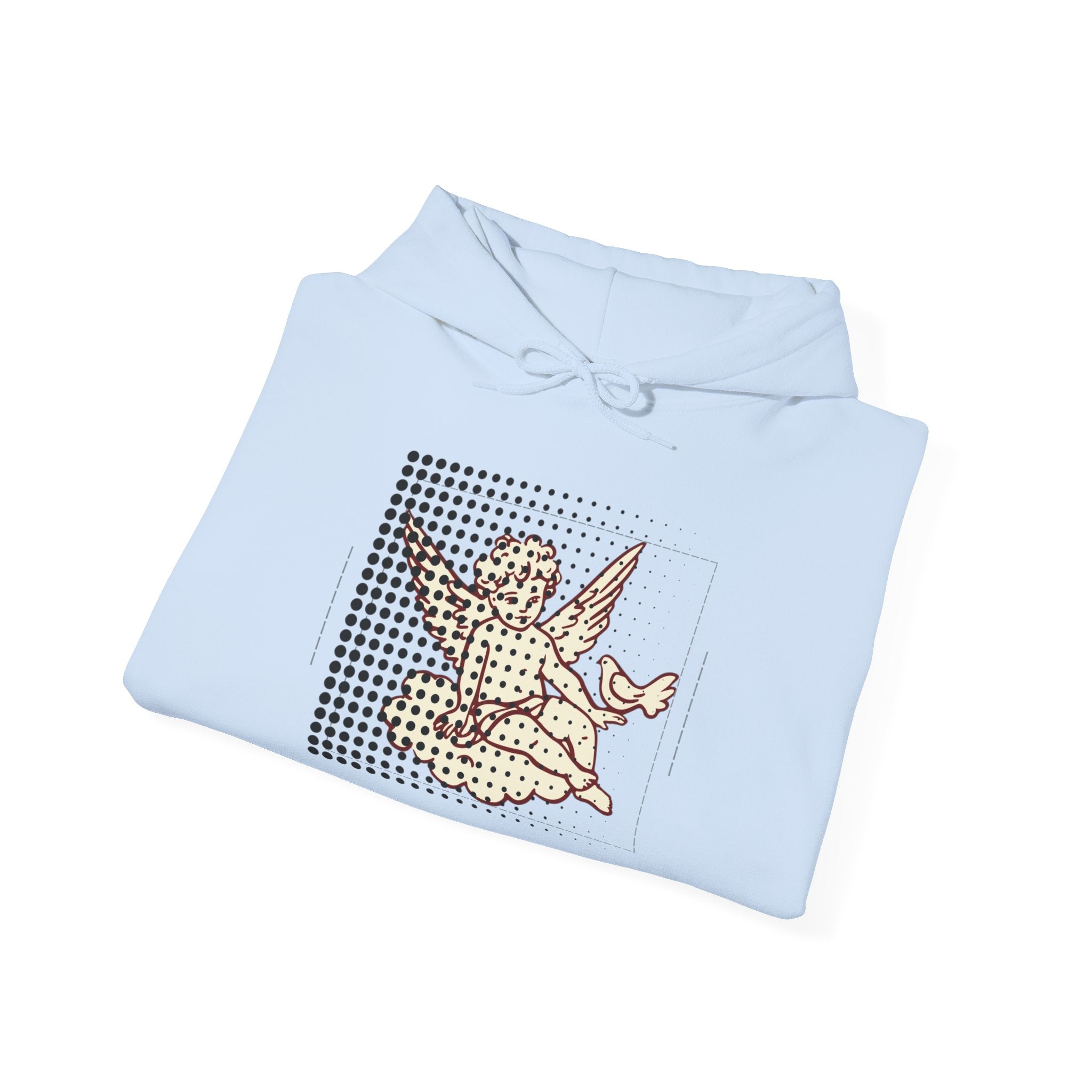 Cherub Dot Art Hoodie — Vintage Angel Graphic Pullover