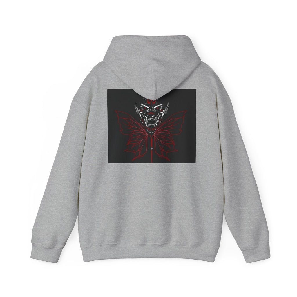 Demonic Butterfly Hoodie - Dark Gothic Skull Winged Design