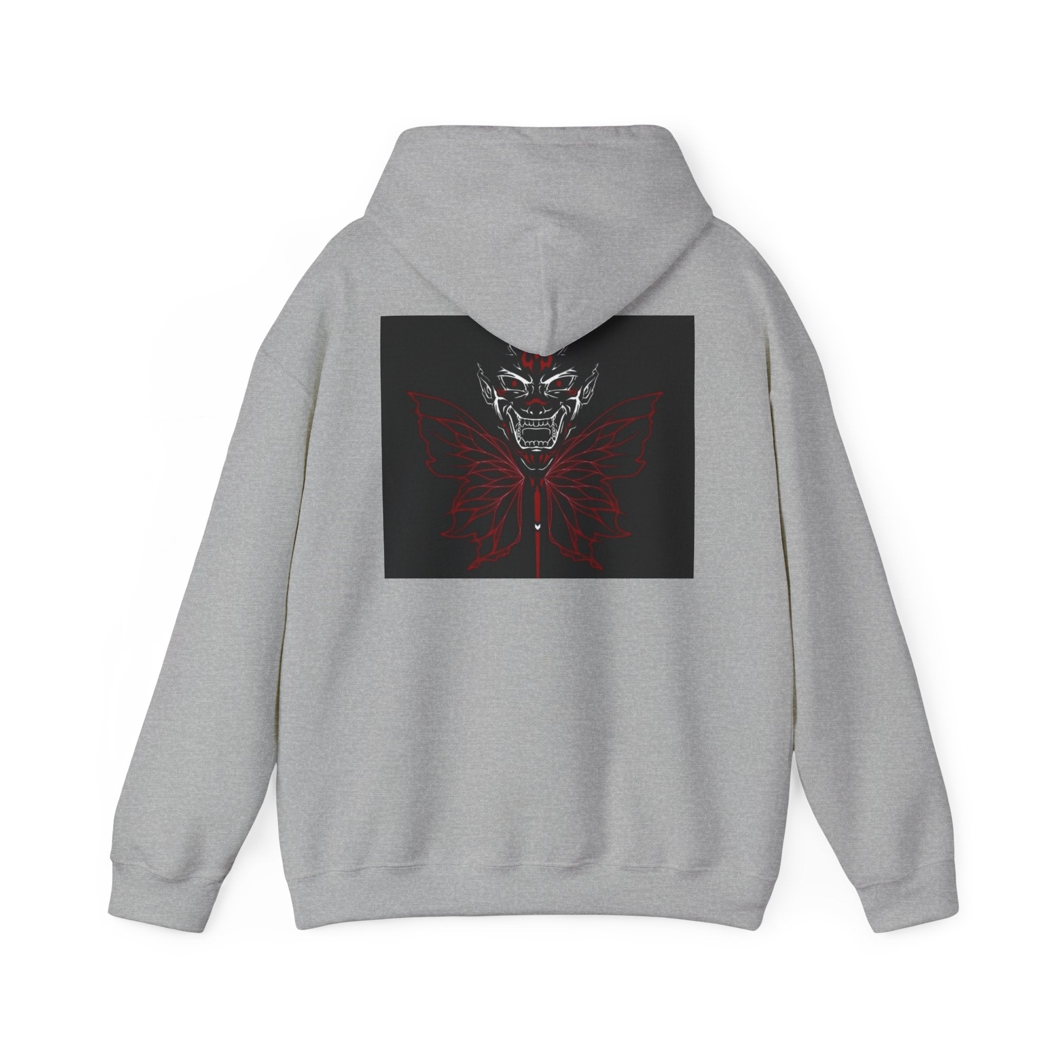 Demonic Butterfly Hoodie - Dark Gothic Skull Winged Design