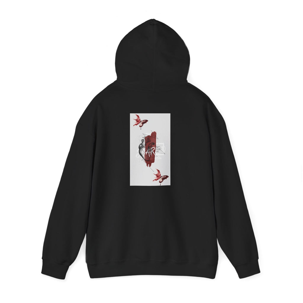 Hoodie — Romantic Red Rose & Butterflies Graphic Hoodie