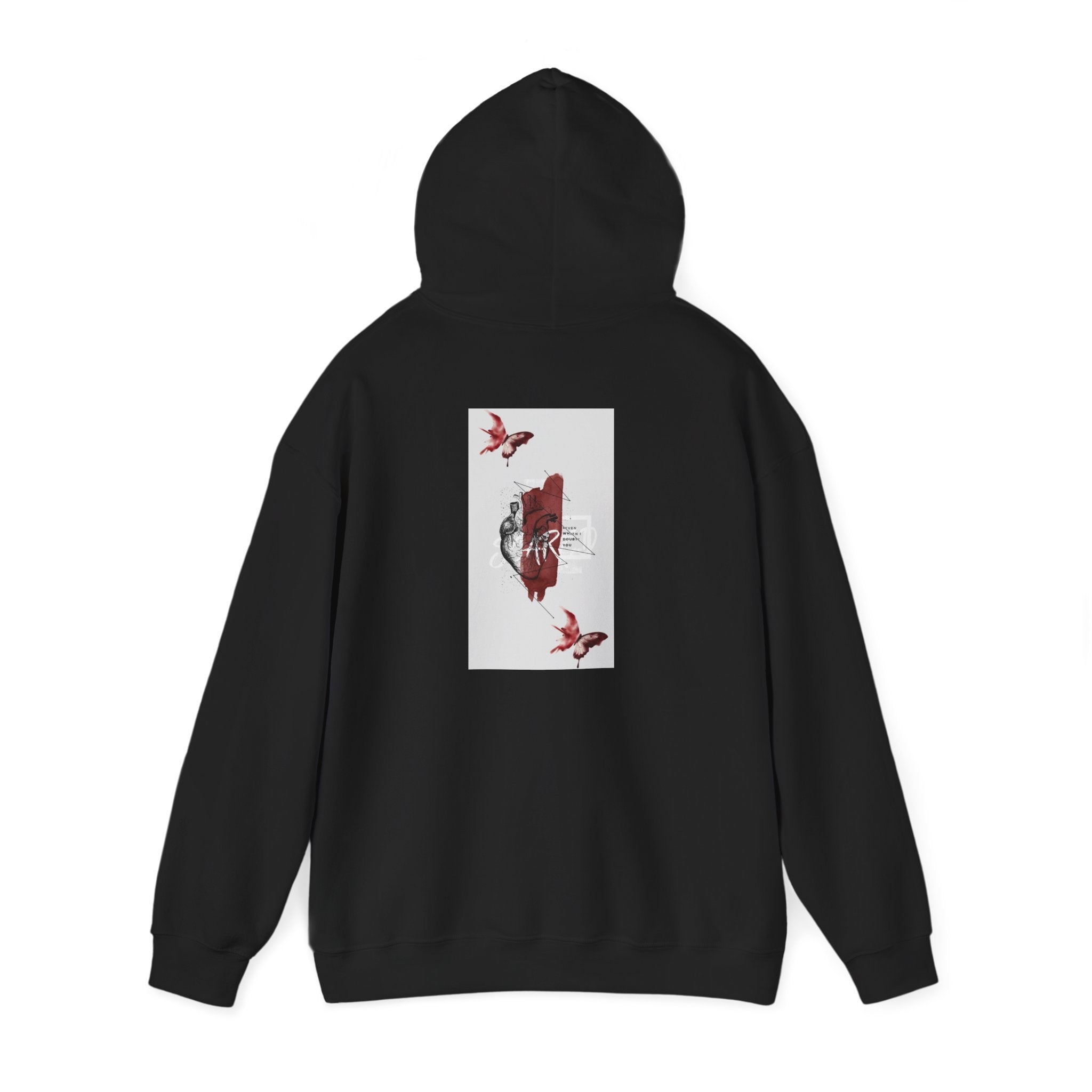 Hoodie — Romantic Red Rose & Butterflies Graphic Hoodie