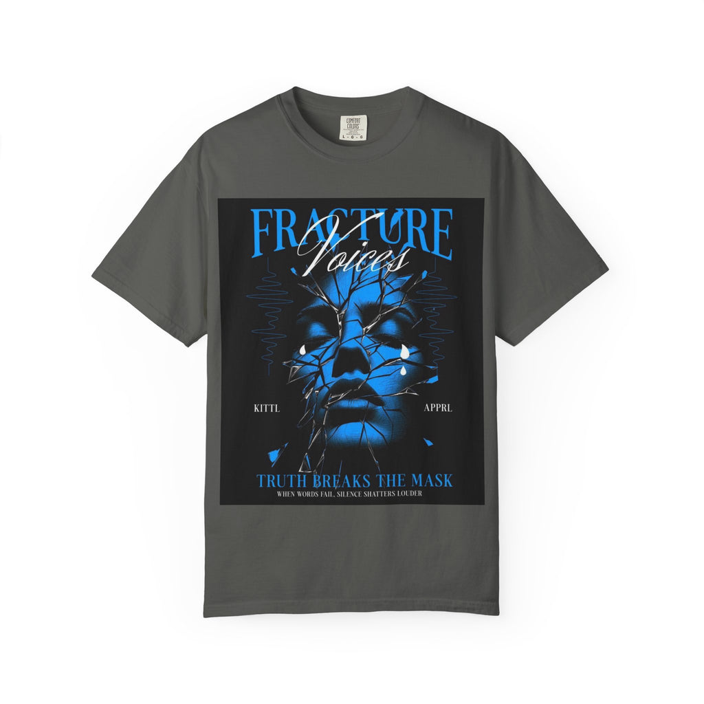 Graphic T-Shirt — "Fracture Voices" Blue Face Design (Back "Legaciess" Logo)