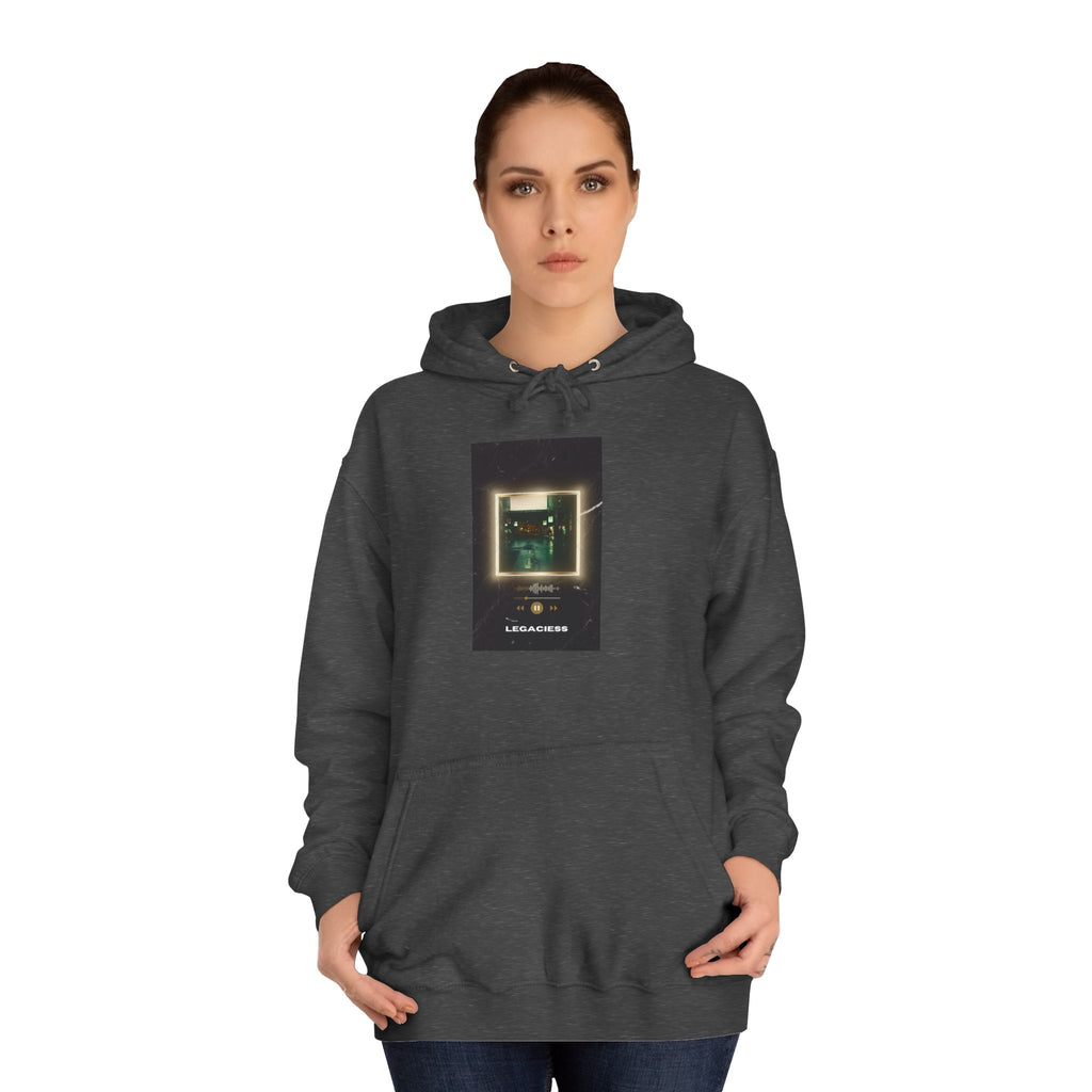 College Hoodie — Retro Neon Square Album Art Design