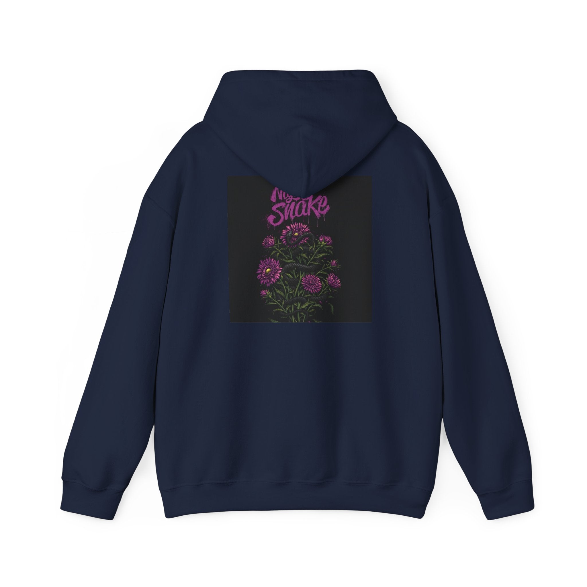Floral Snake Hoodie — Dark Rose Garden Graphic Sweatshirt