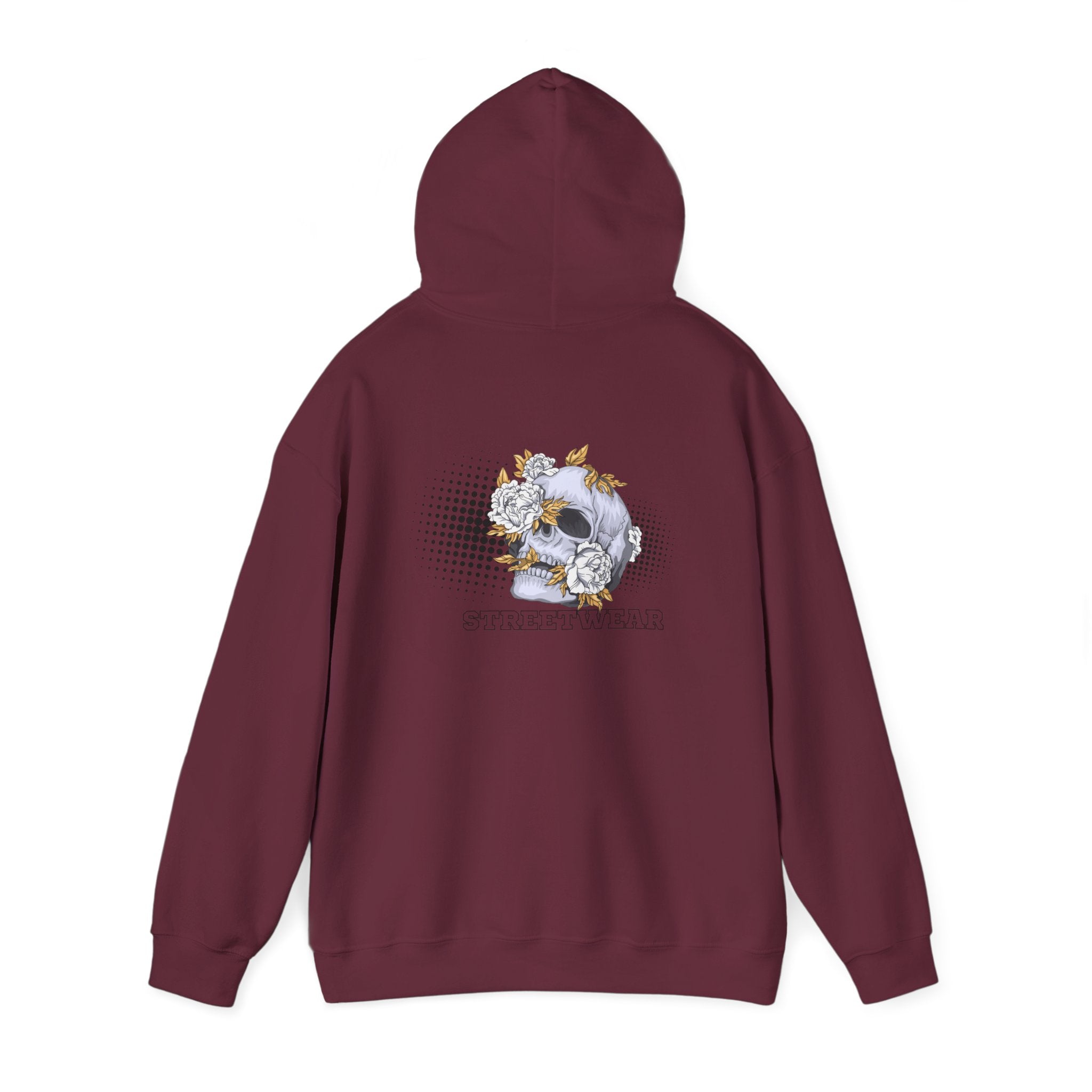 Floral Skull Hoodie — Vintage Botanical Skull Graphic Sweatshirt