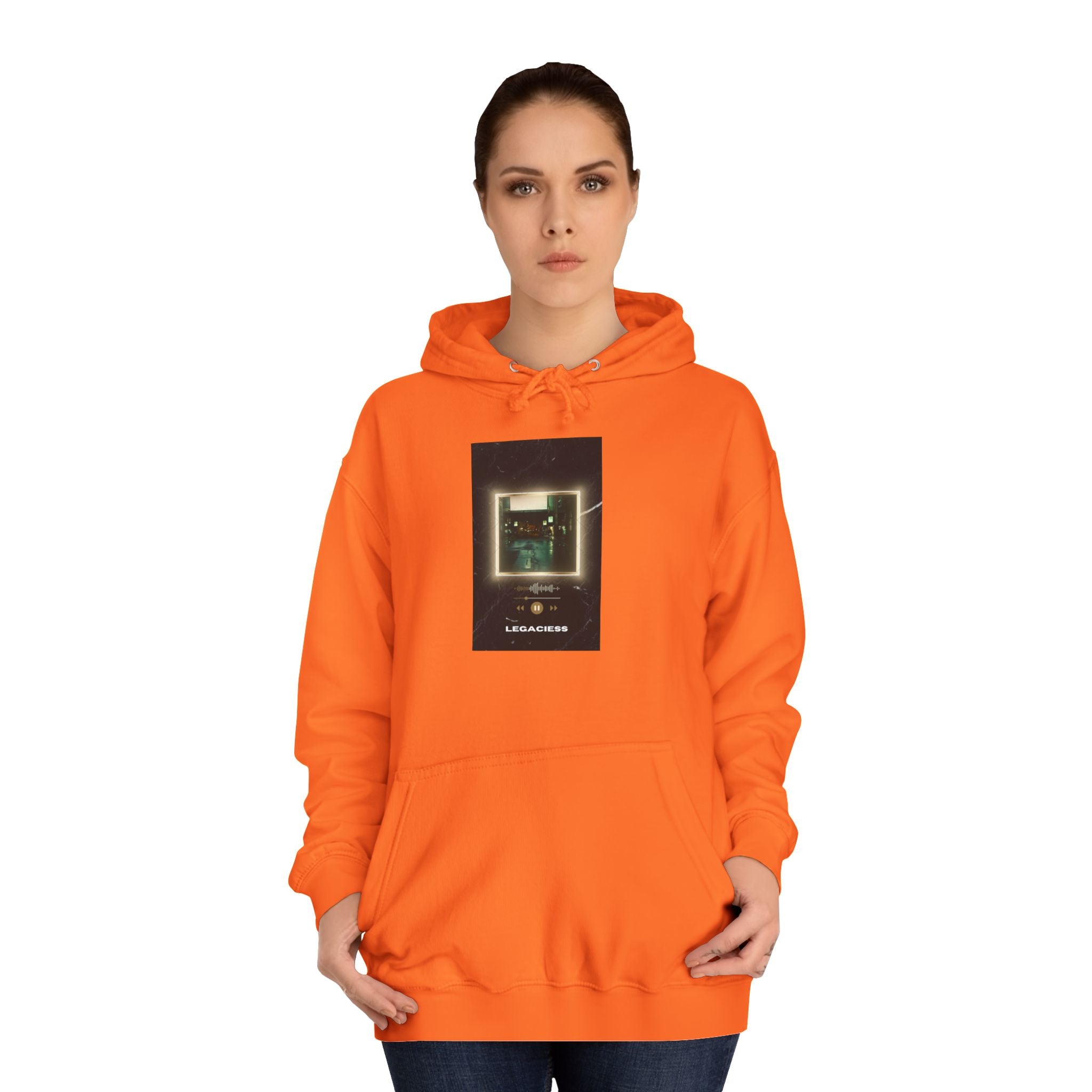 College Hoodie — Retro Neon Square Album Art Design