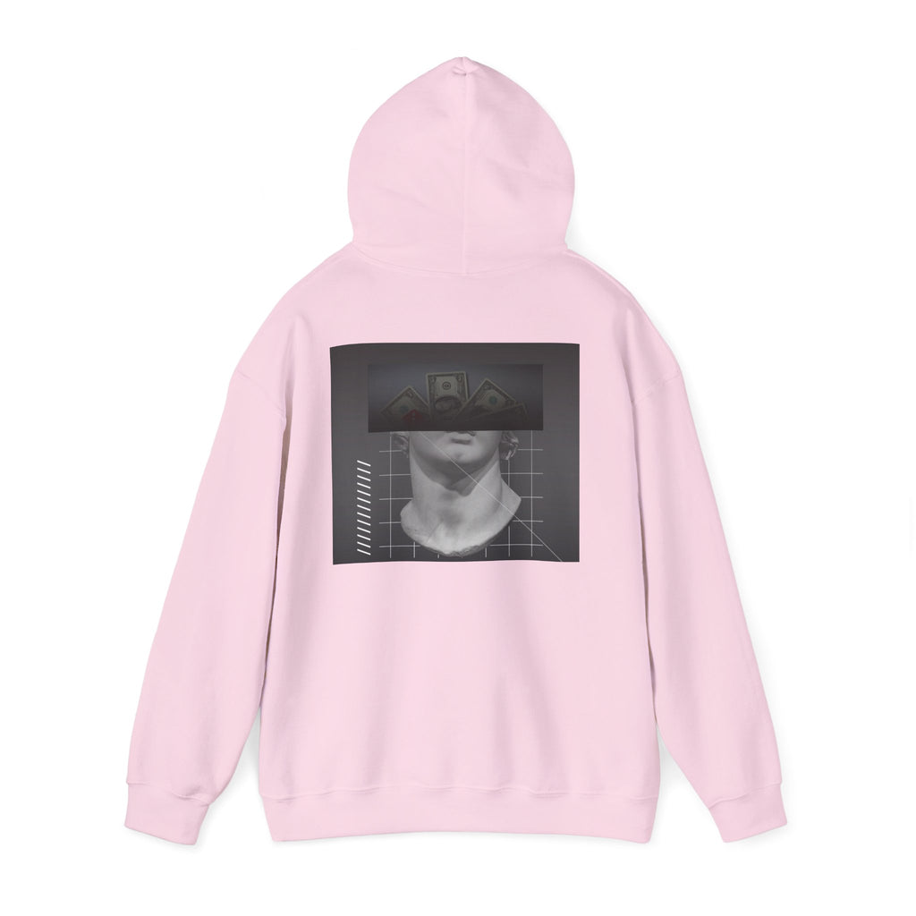 Graphic Hoodie — Black & White Glitch Portrait Hoodie