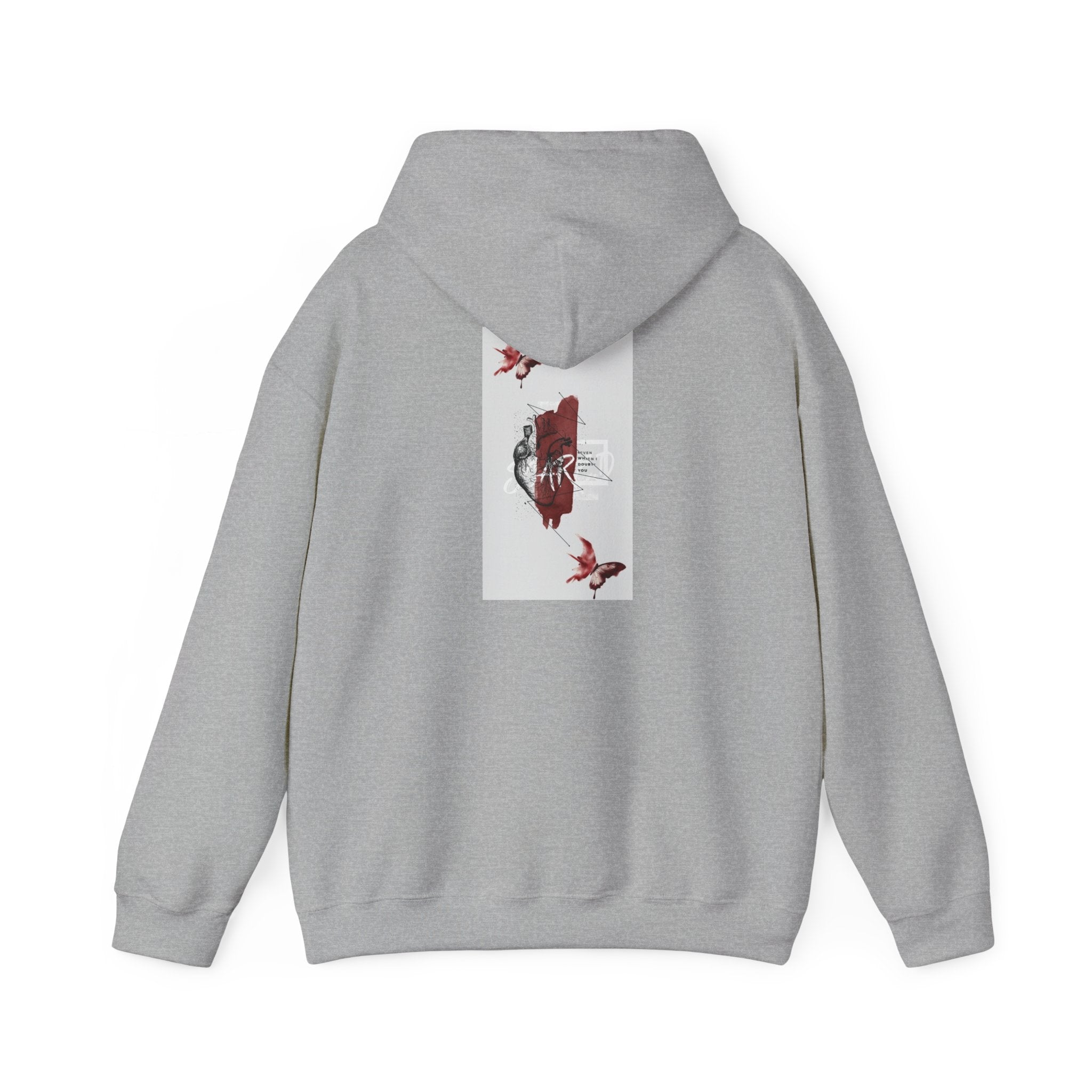 Hoodie — Romantic Red Rose & Butterflies Graphic Hoodie