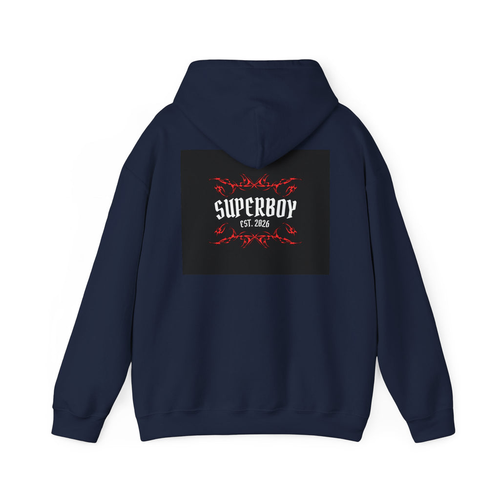 Superboy Hoodie — Vintage Crest 'Superboy Est. 2026' Graphic Pullover