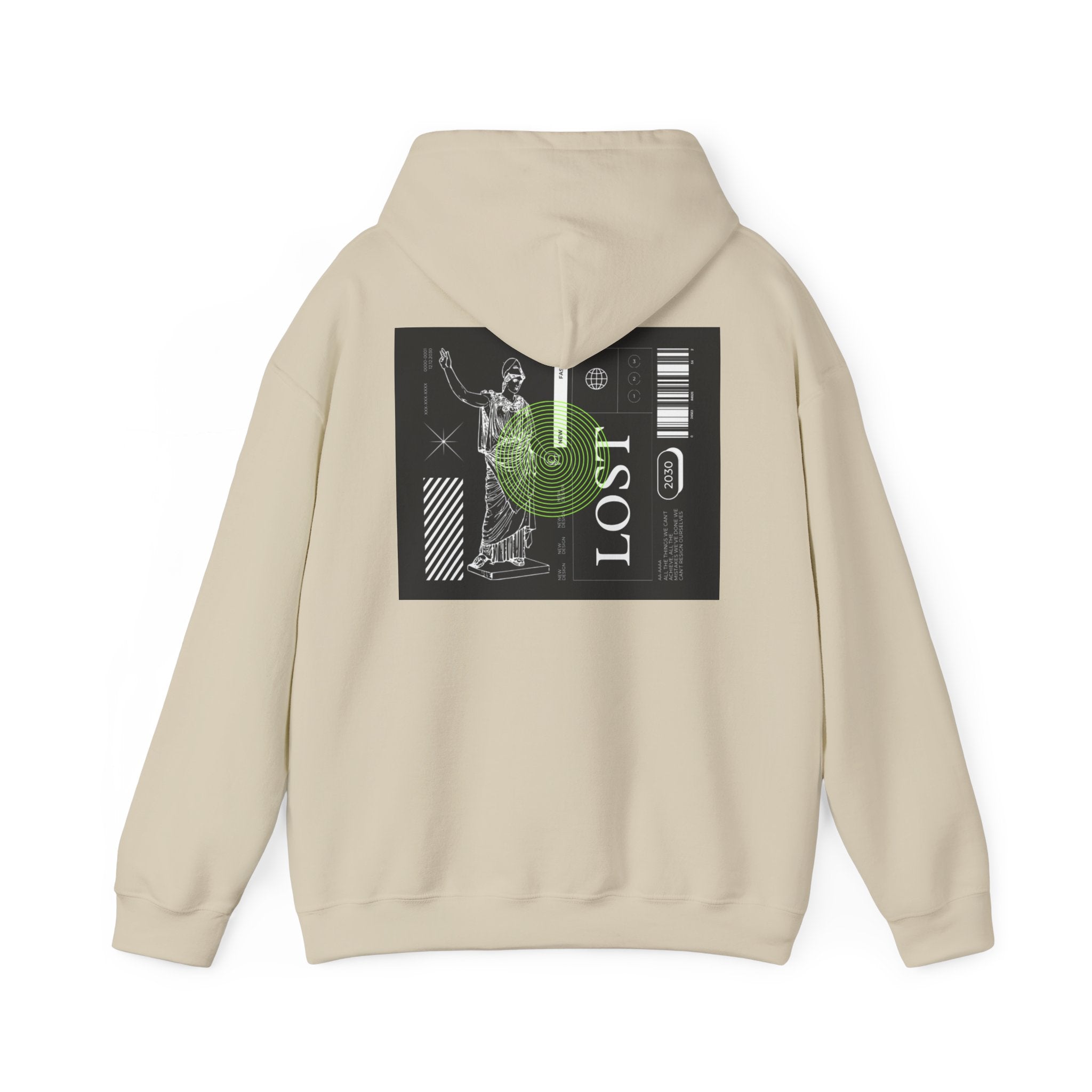 Lost World Hoodie — Vaporwave Glitch Graphic Pullover