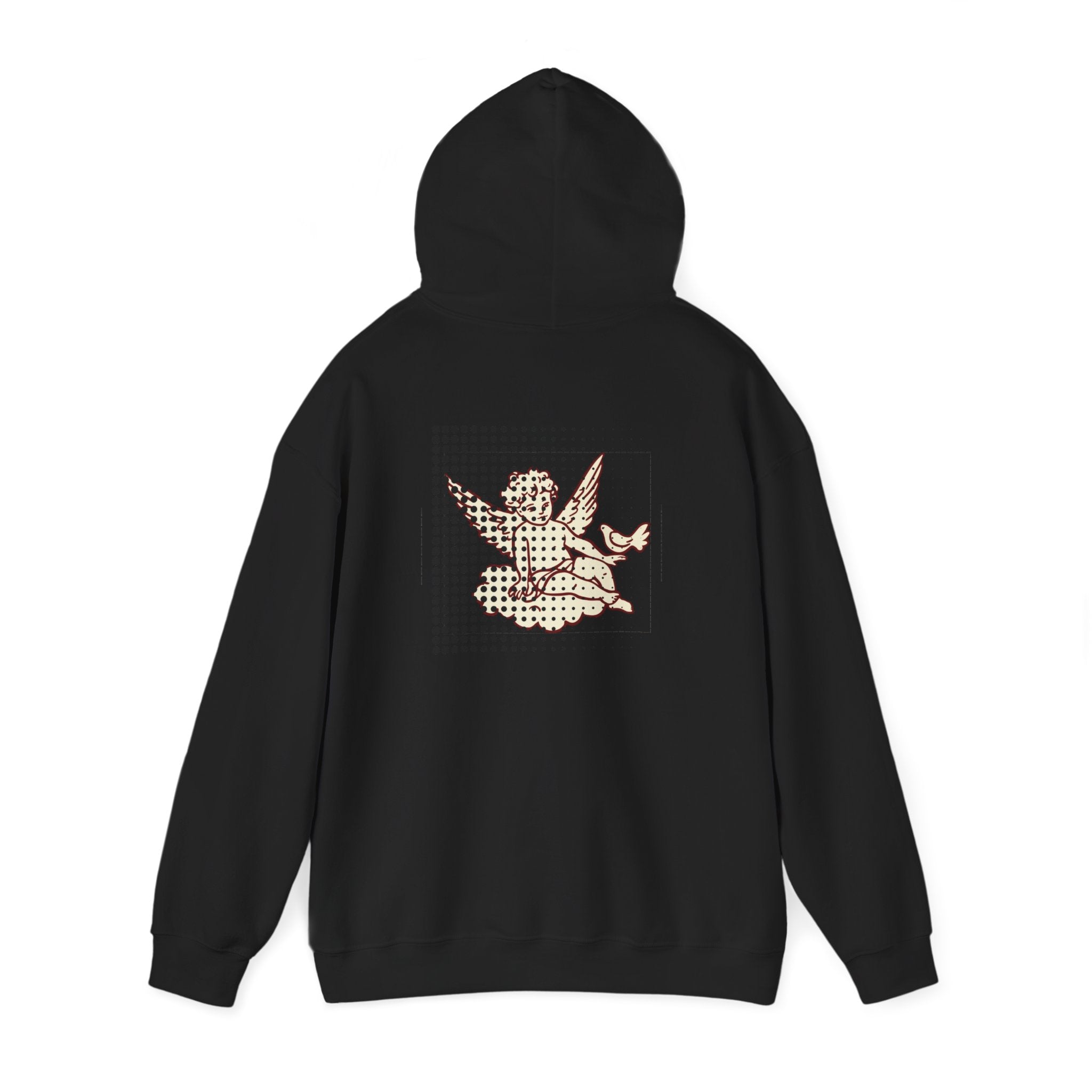 Cherub Dot Art Hoodie — Vintage Angel Graphic Pullover