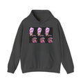 Horror Collage Hoodie — Spooky Pink Skull & Claw Graphic Sweatshirt