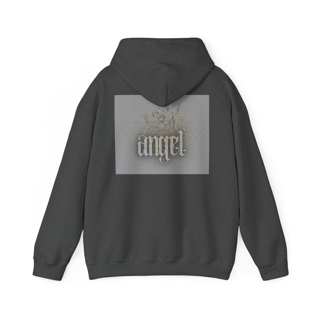Angel Gothic Hoodie — White Graphic Hooded Sweatshirt