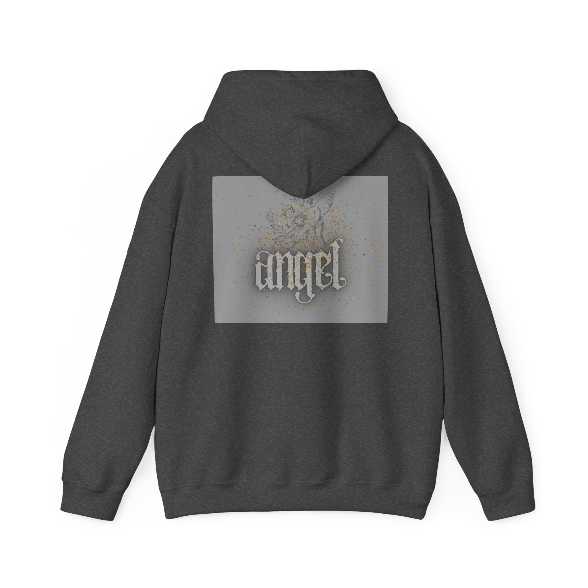 Angel Gothic Hoodie — White Graphic Hooded Sweatshirt