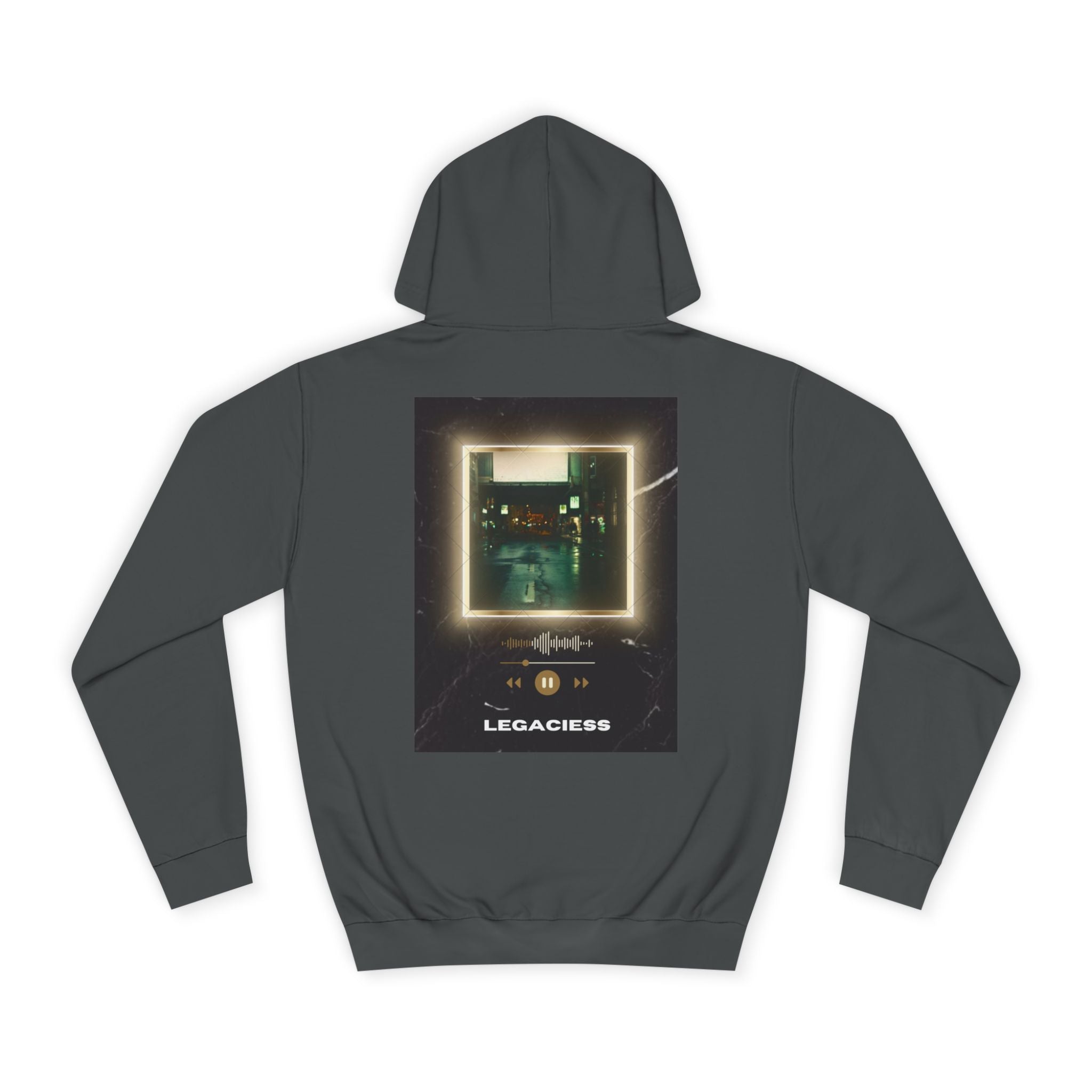 College Hoodie — Retro Neon Square Album Art Design