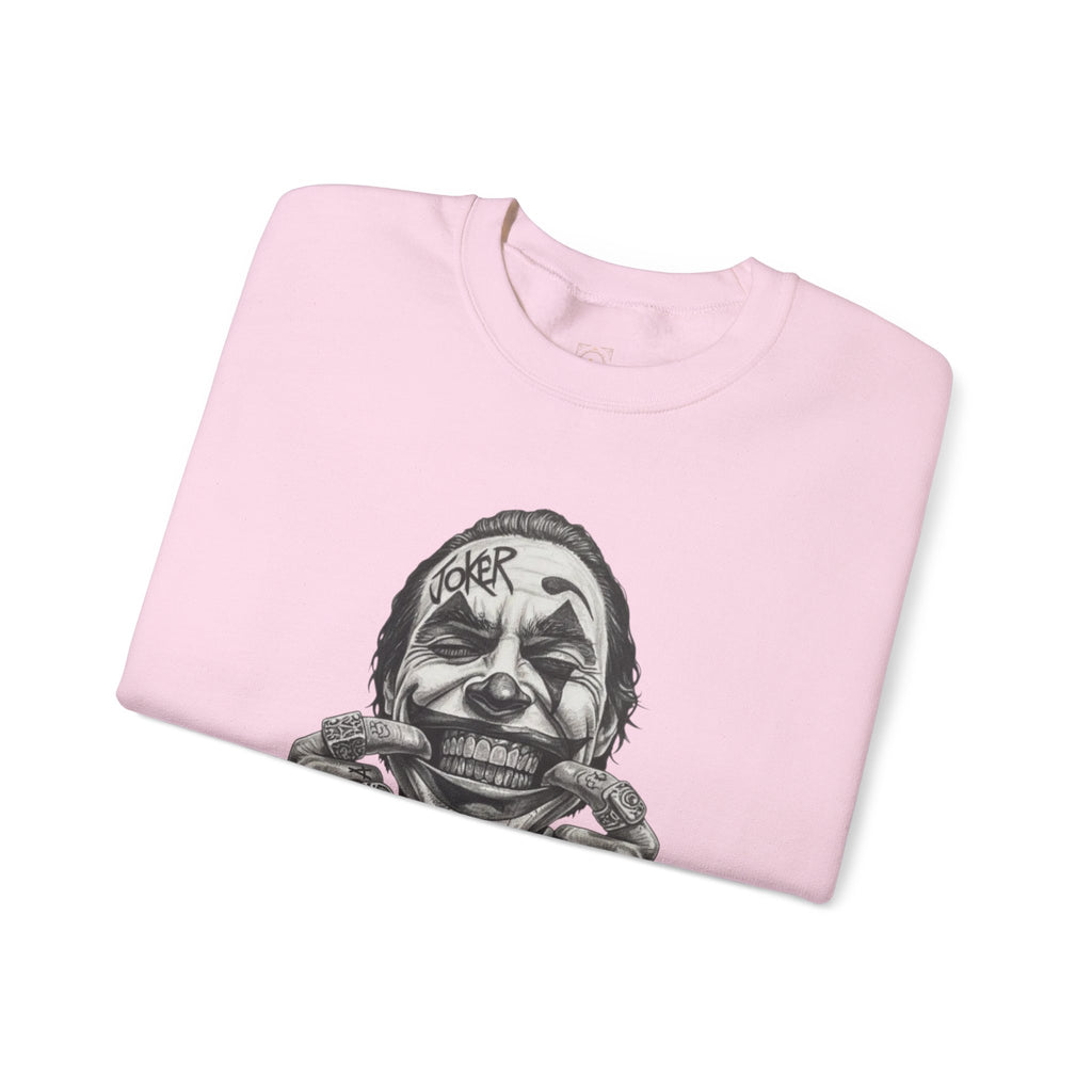 Joker Smile Crewneck Sweatshirt — Grinning Clown Graphic Pullover