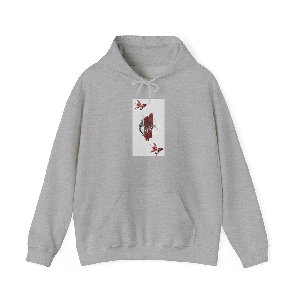 Hoodie — Romantic Red Rose & Butterflies Graphic Hoodie