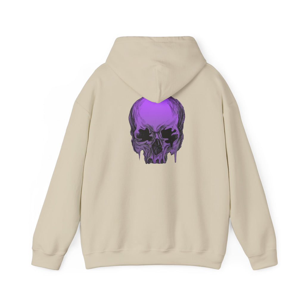 Purple Drip Skull Hoodie — Gothic Streetwear Pullover