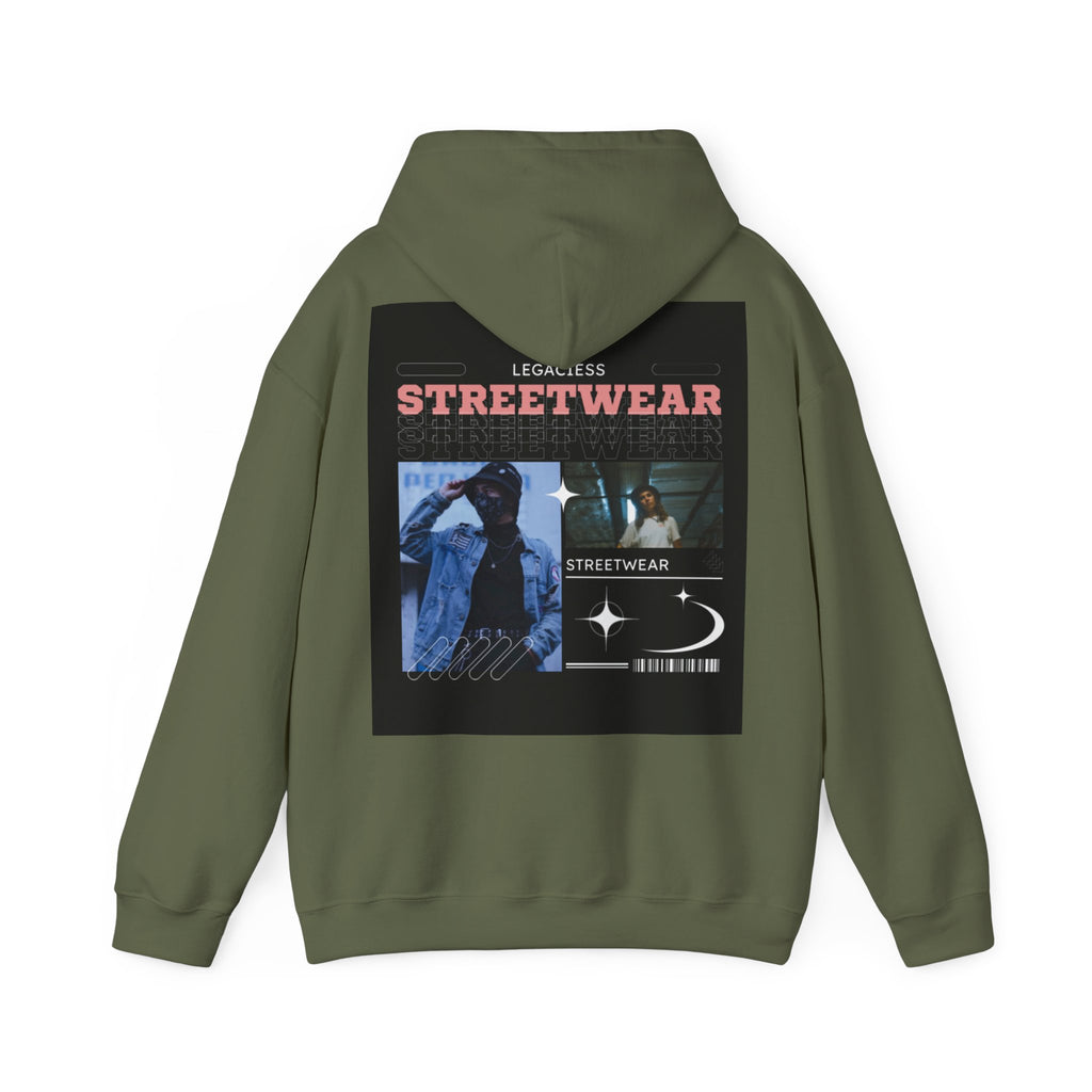 Streetwear Collage Hoodie — Retro Urban Graphic Sweatshirt